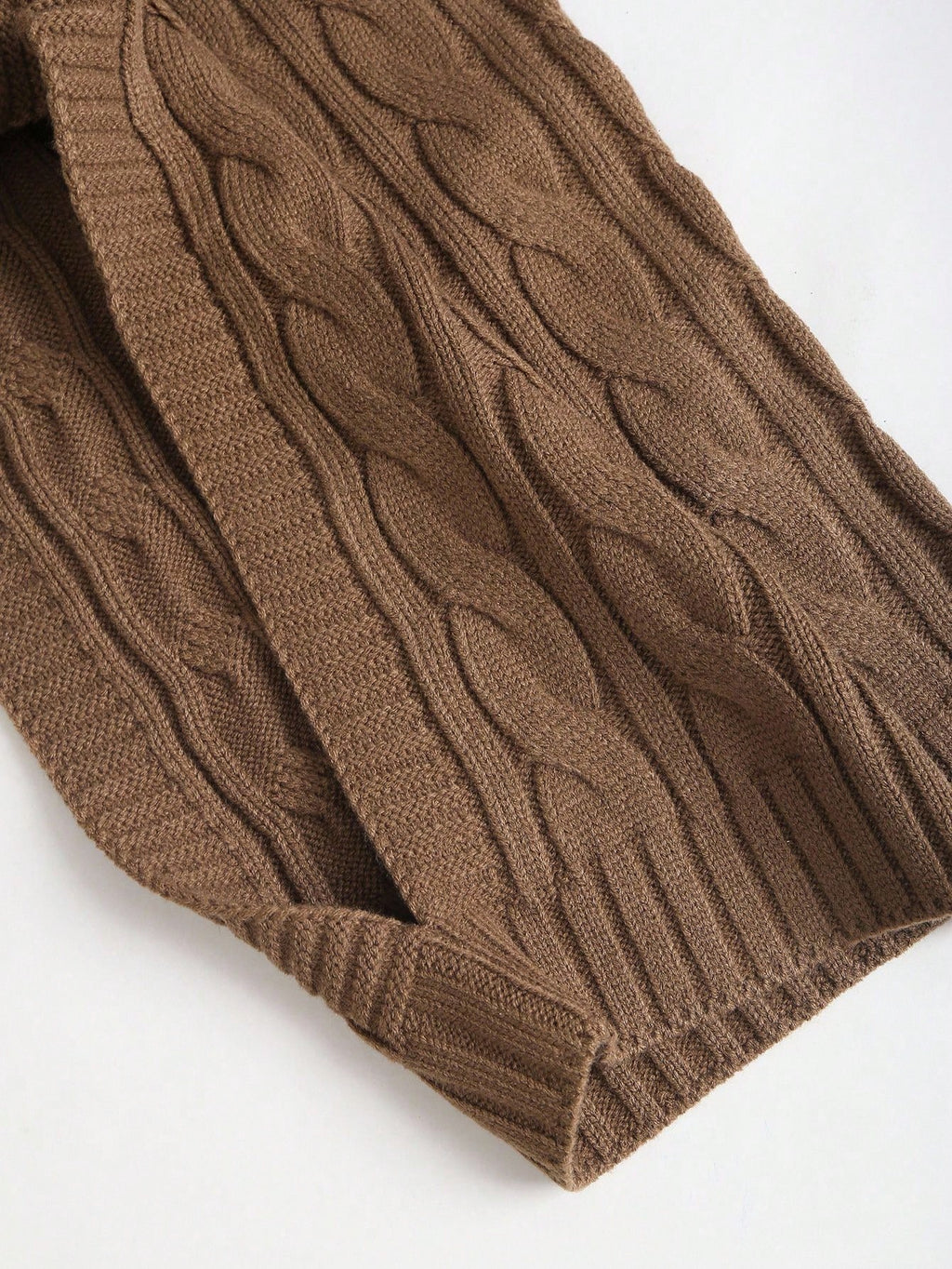 Sweetra Women's Coffee Brown High-Neck Cropped Sweater And Skirt Set