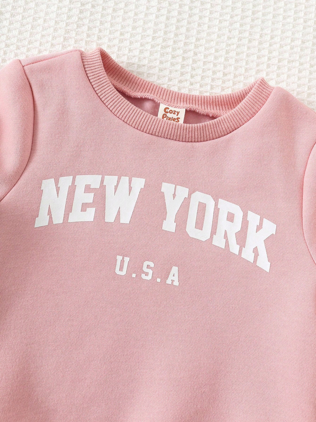 Ensemble 3 pièces multicolore pour bébé fille : sweat à capuche, gilet et pantalon à taille élastique