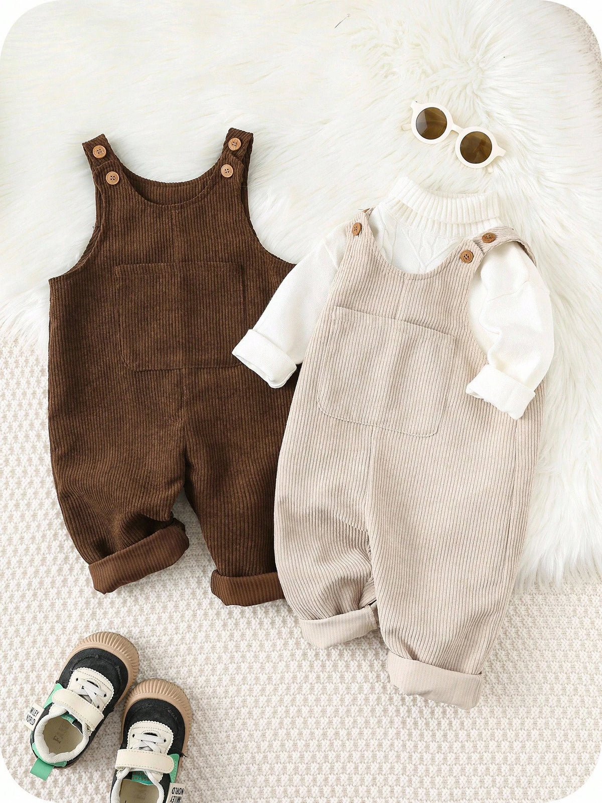 Baby Boy Thermal Corduroy Overalls 2-Piece Set Multicolor