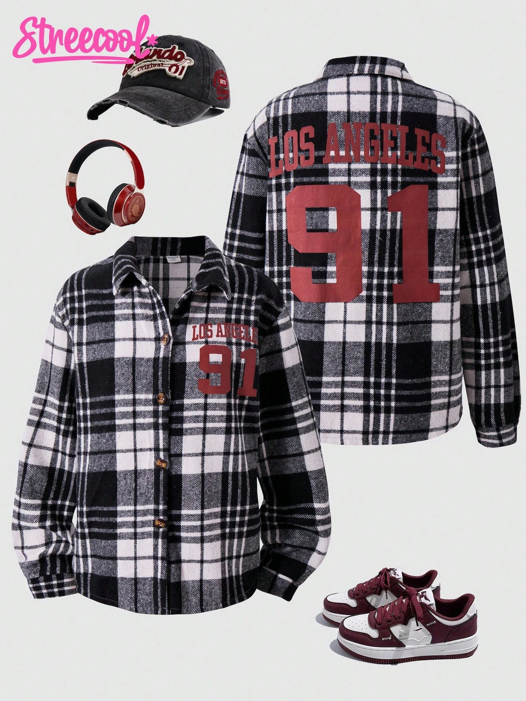 Girls' Plaid Shirt Jacket