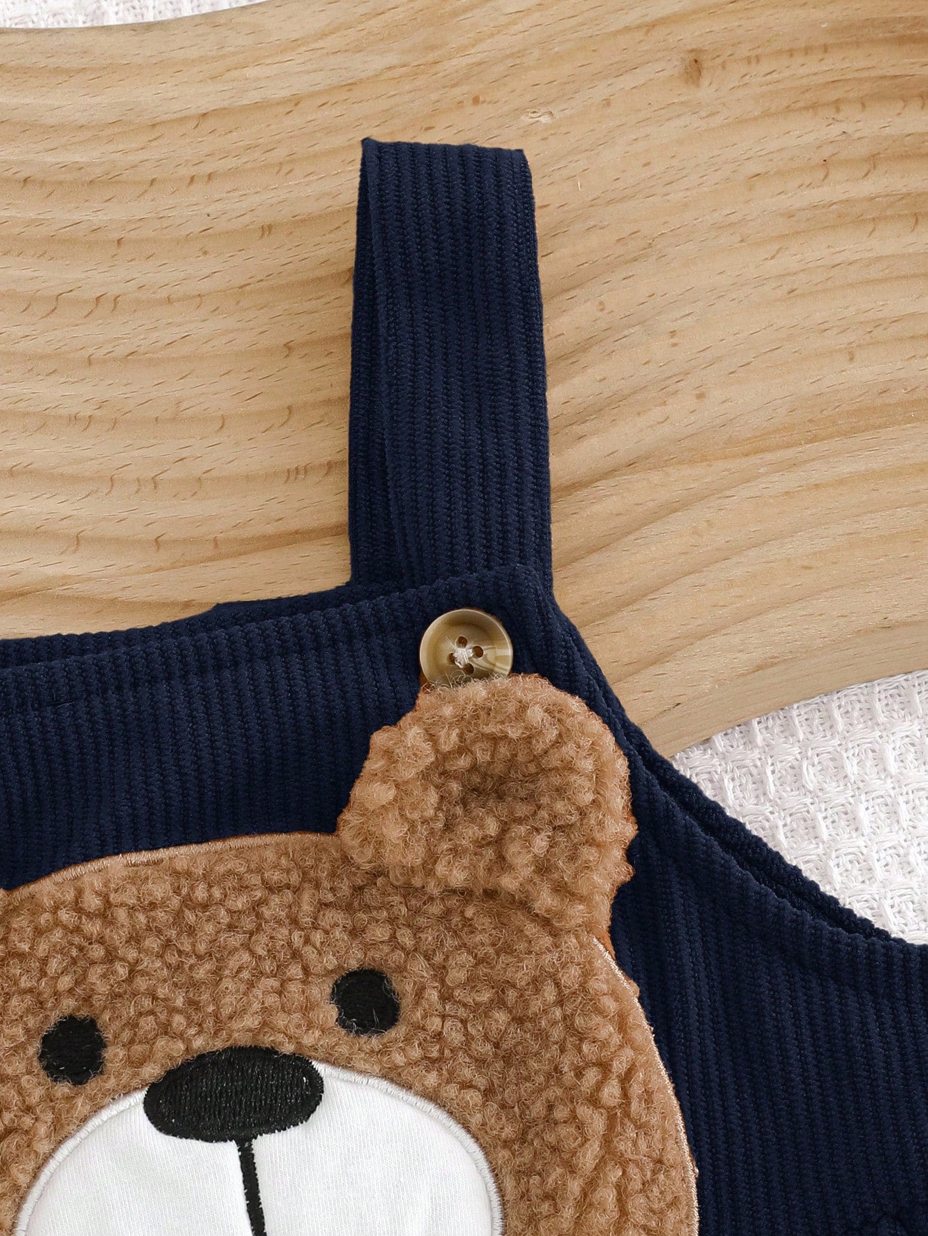 Cozy Pixies Baby Boy Cartoon Bear Bib Overall Jumpsuit (Autumn/Winter)