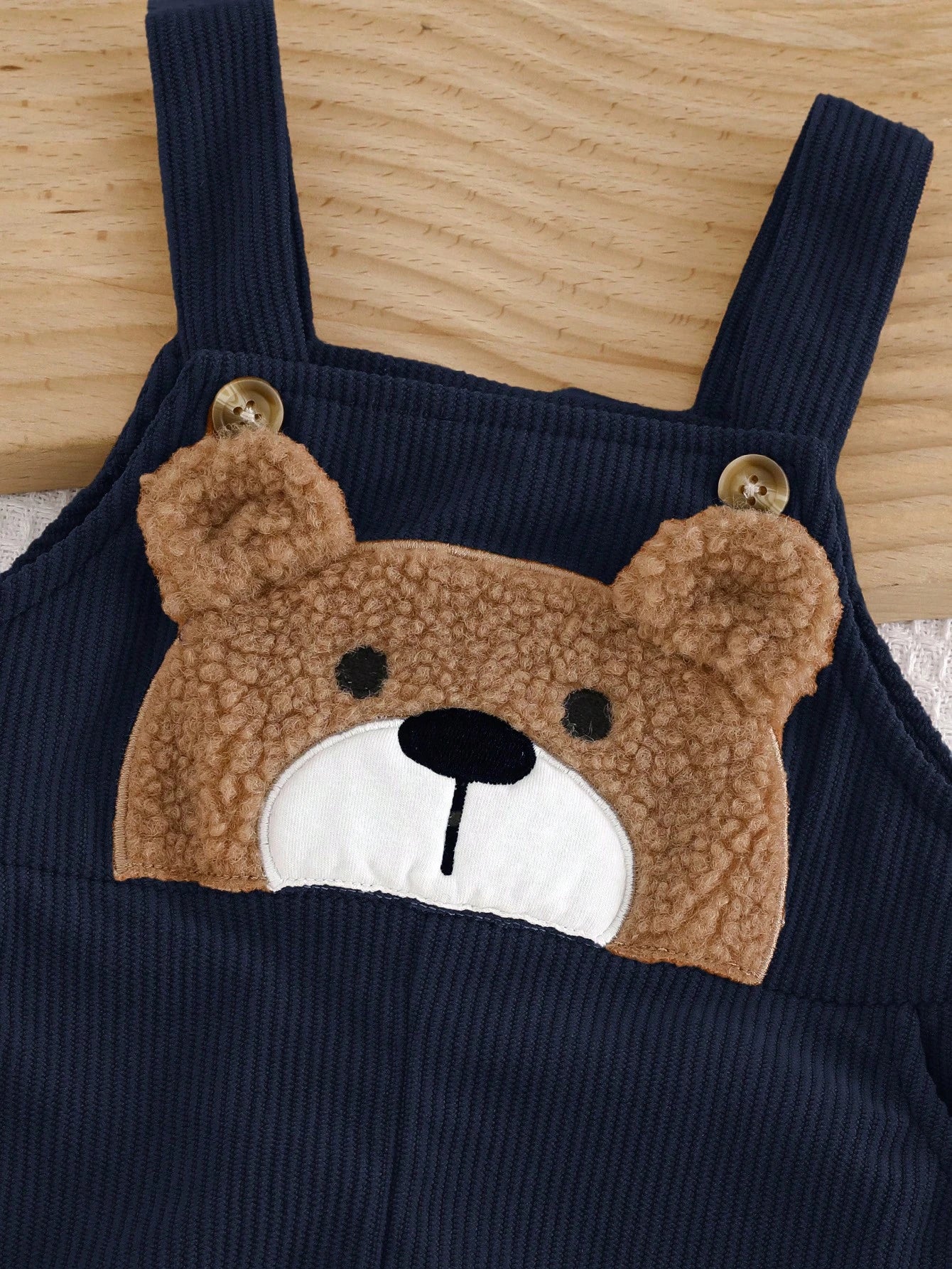 Cozy Pixies Baby Boy Cartoon Bear Bib Overall Jumpsuit (Autumn/Winter)