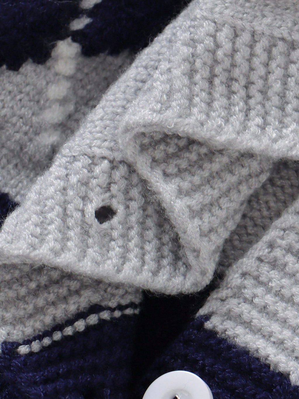 Baby Boy Royal Blue Diamond Knitted Romper