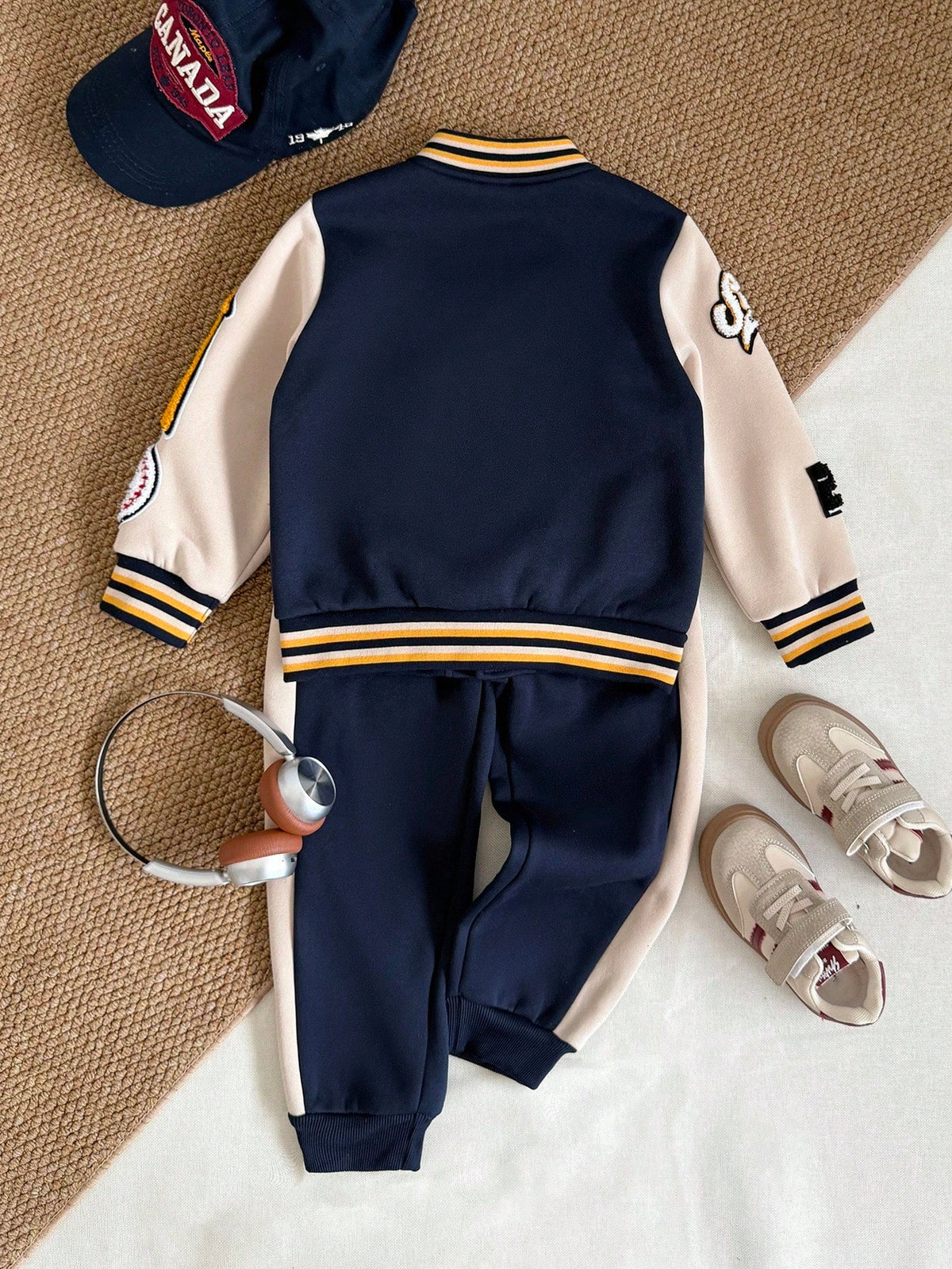 Bambinoo x Playful Pals Boys' Collegiate Baseball Jacket & Pants Set