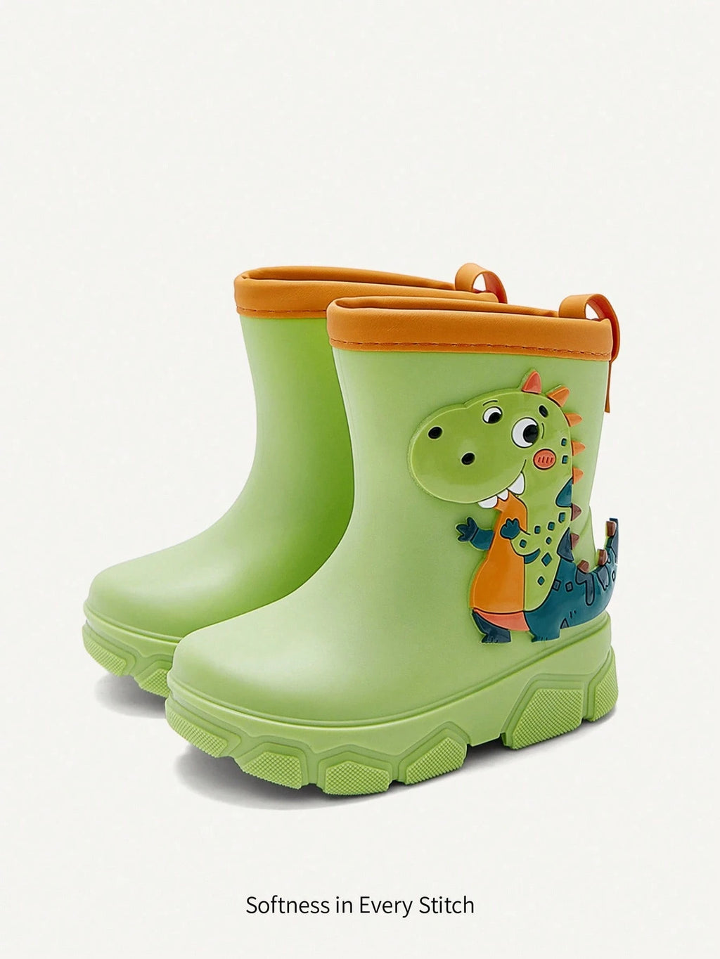 Bottes de pluie souples en caoutchouc pour petit garçon motif dinosaure mignon