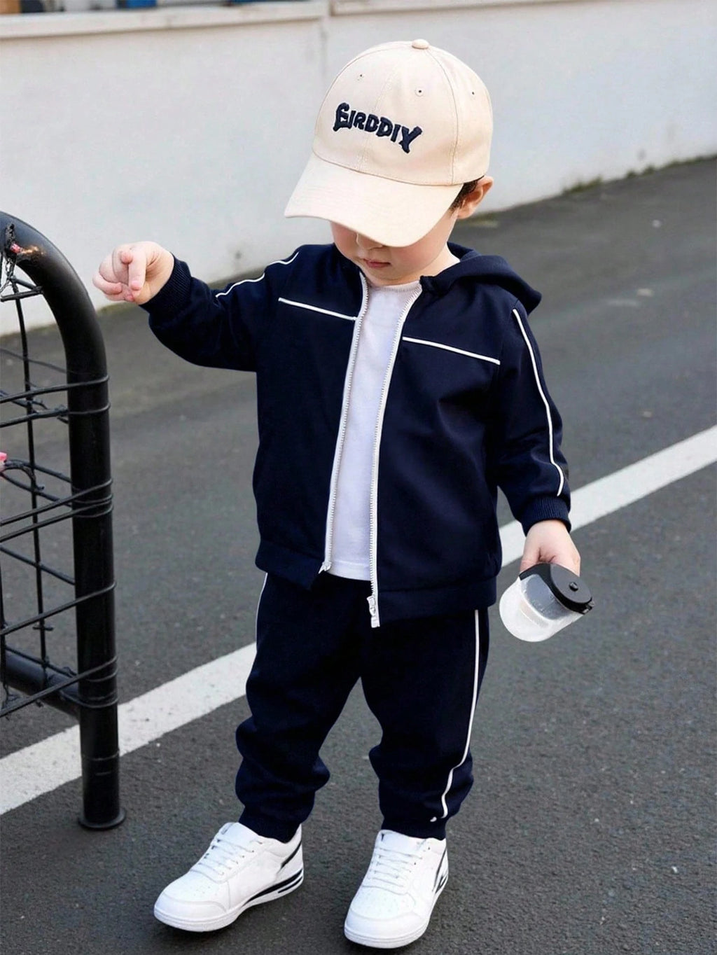 Bambinoo x Playful Pals Boys' Striped Hoodie & Pants Set