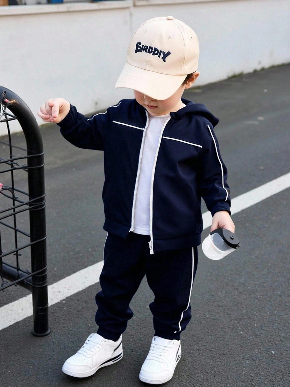 Bambinoo x Playful Pals Boys' Striped Hoodie & Pants Set