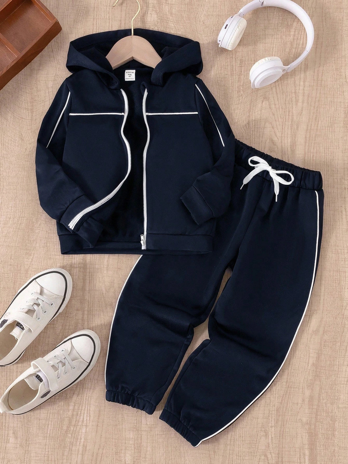 Bambinoo x Playful Pals Boys' Striped Hoodie & Pants Set