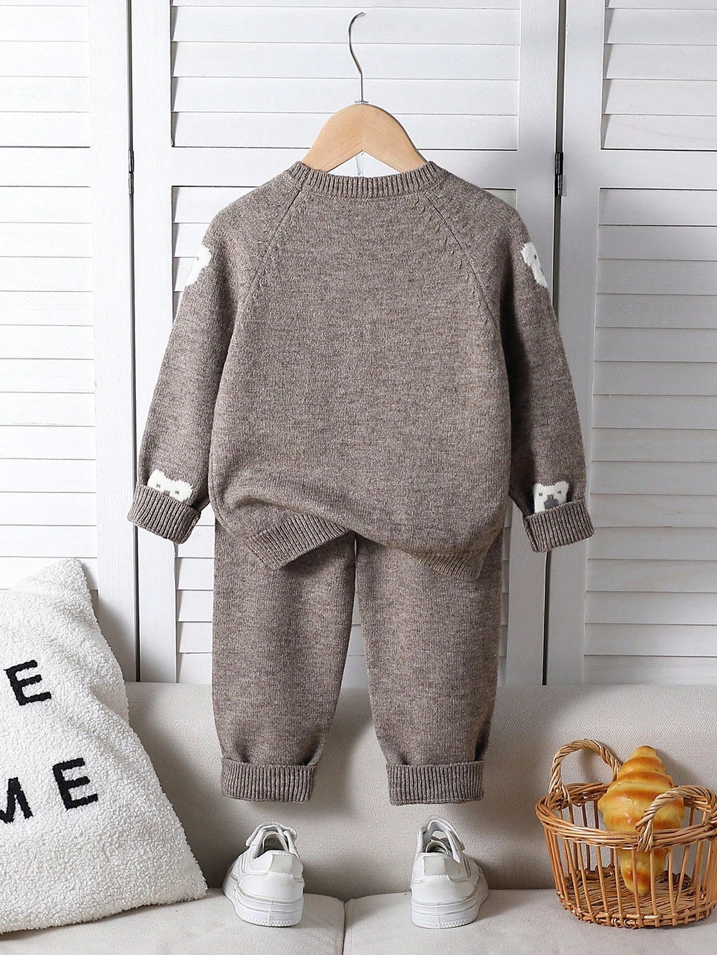 Bambinoo x Playful Pals Boys' Bear Jacquard Knit Sweater & Pants Set