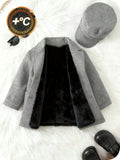 Baby Fleece-Lined Hooded Coat & Quilted Hat 2-Piece Set