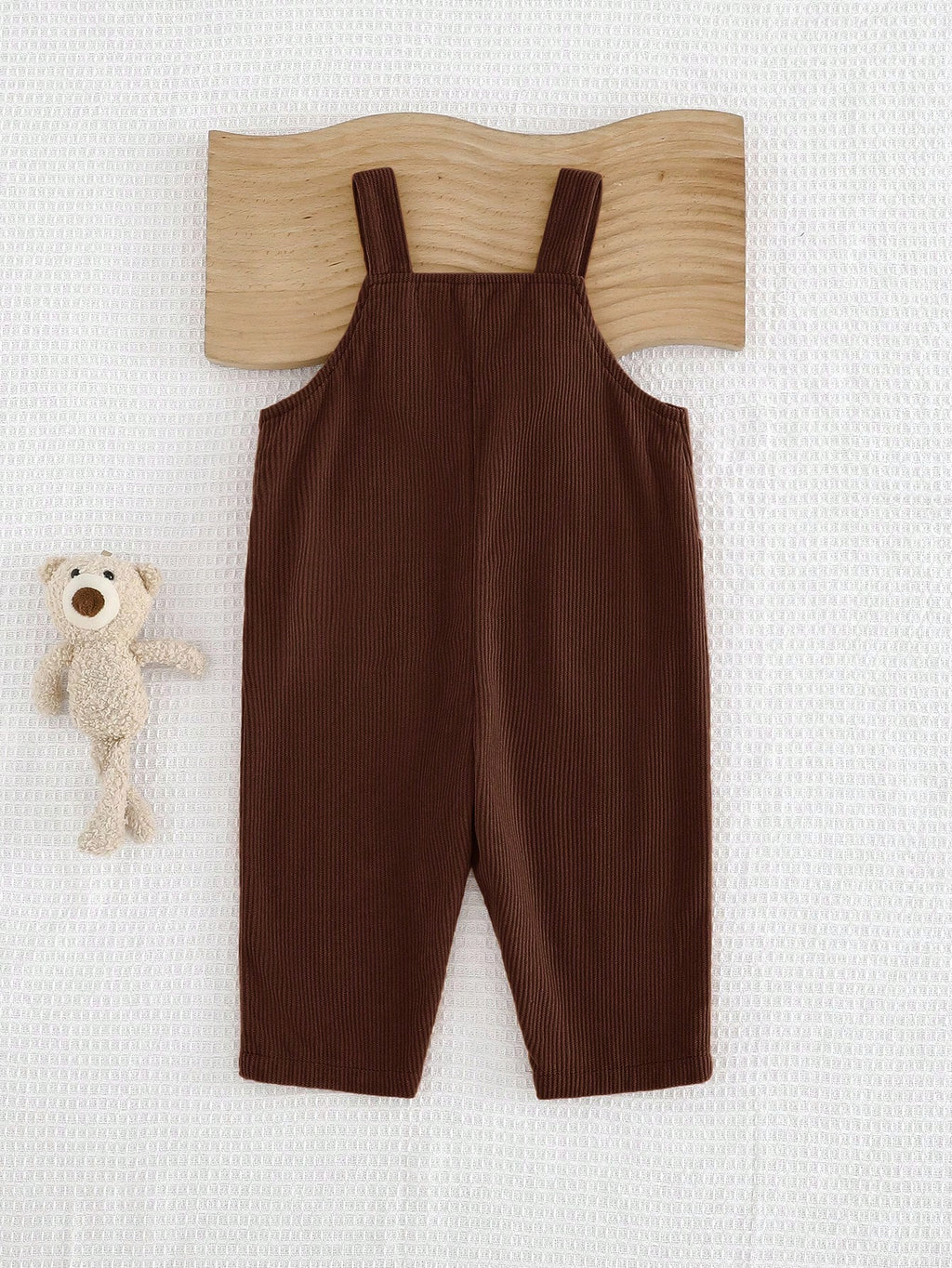 Cozy Pixies Baby Boy Cartoon Bear Bib Overall Jumpsuit (Autumn/Winter) Brown