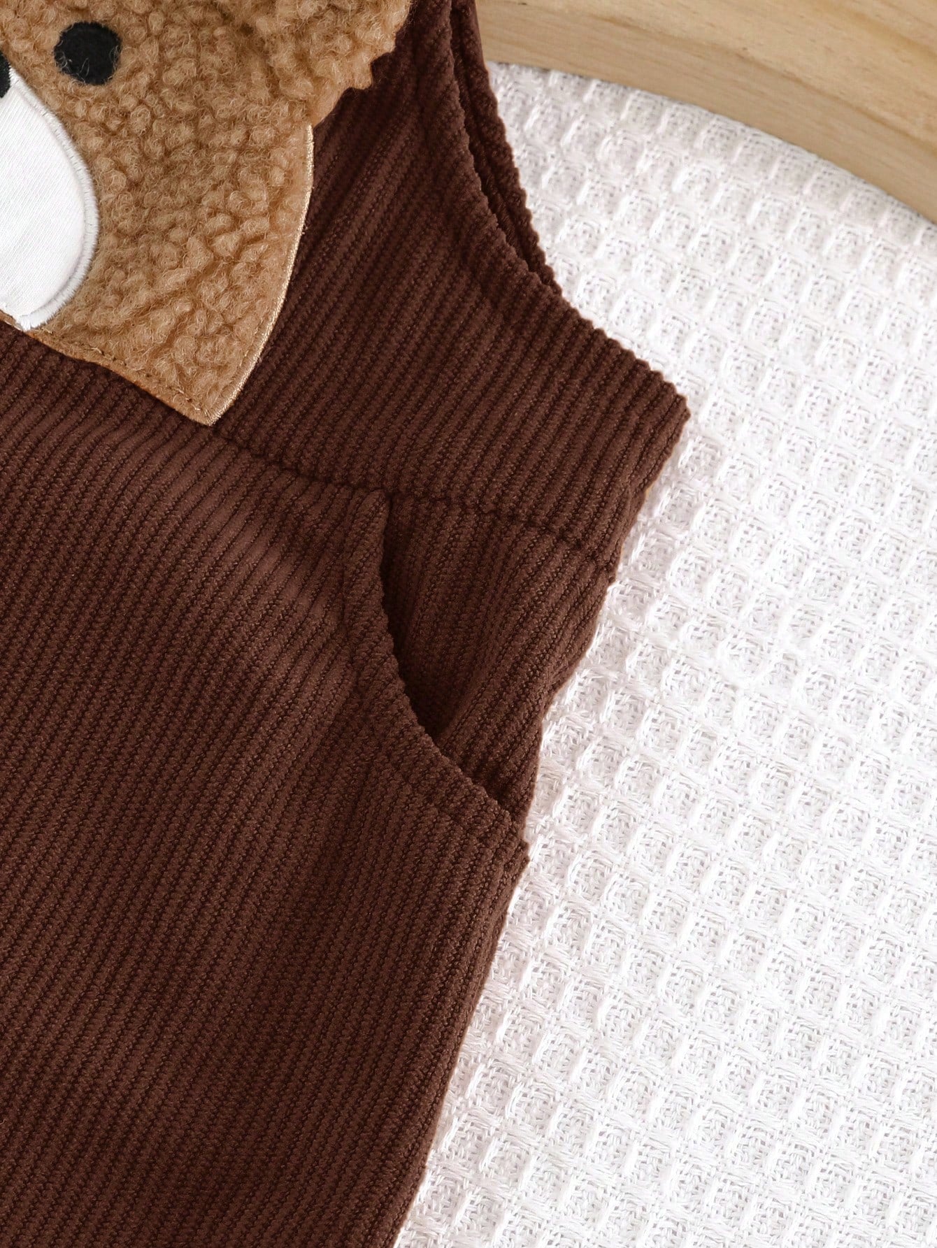 Cozy Pixies Baby Boy Cartoon Bear Bib Overall Jumpsuit (Autumn/Winter) Brown