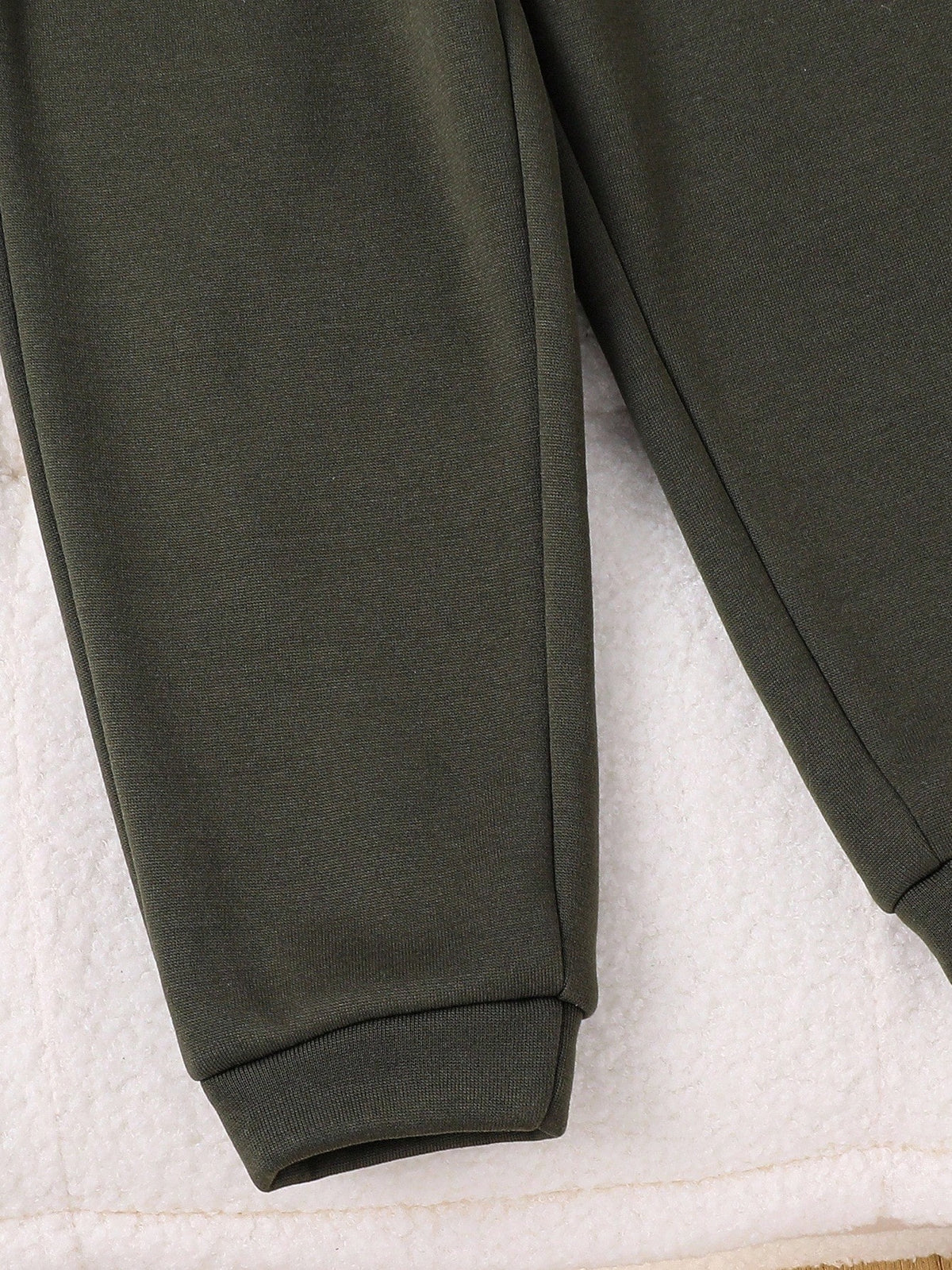 Bambinoo x Playful Pals Boys' Patchwork Sweatshirt & Pants Set Army Green