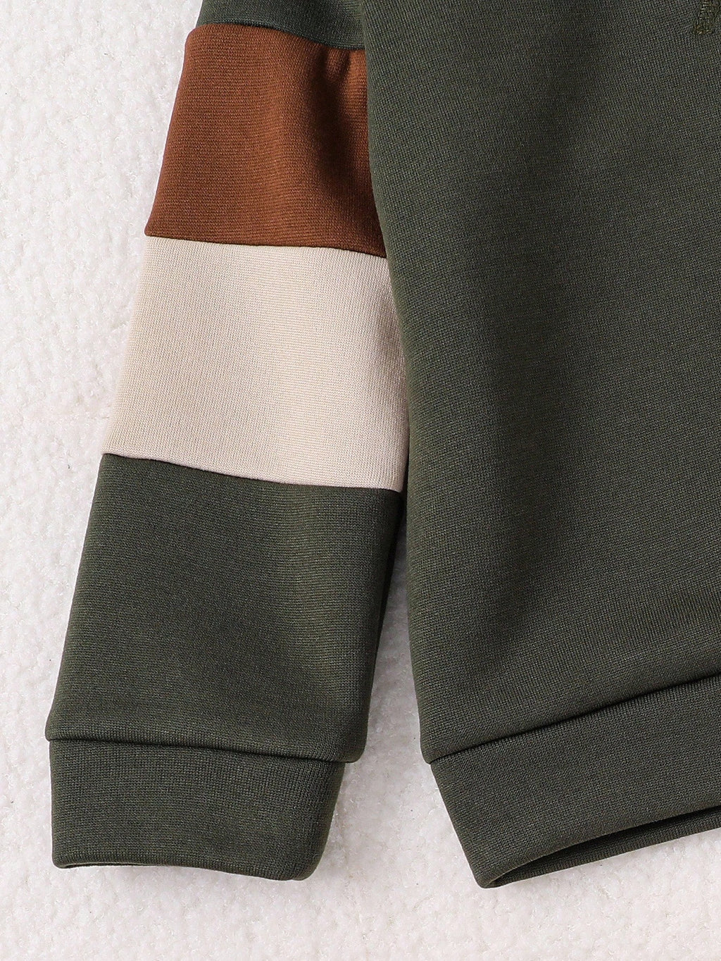 Bambinoo x Playful Pals Boys' Patchwork Sweatshirt & Pants Set Army Green