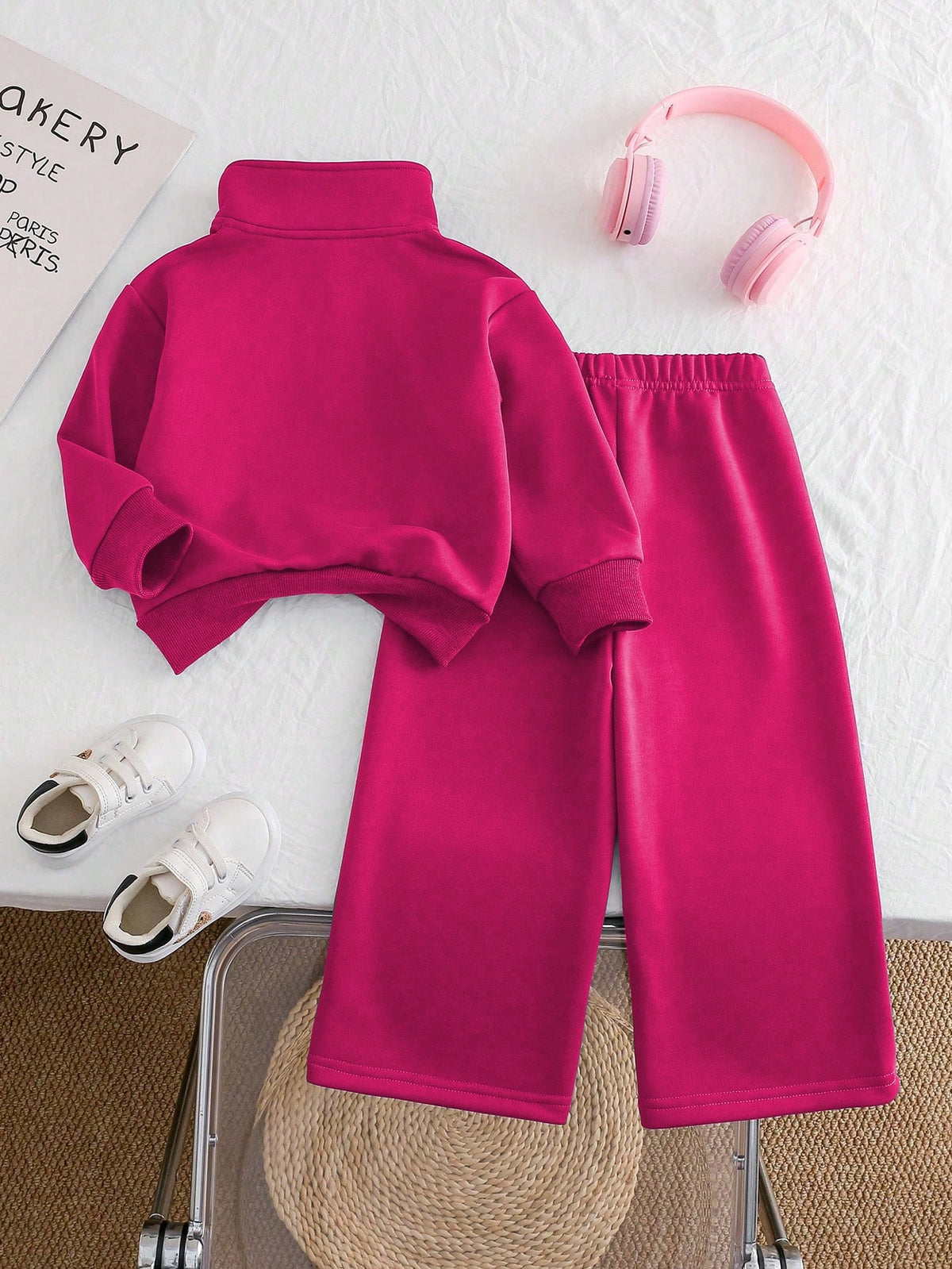 Ensemble 2 pièces pantalon et sweat brodé licorne pour fille