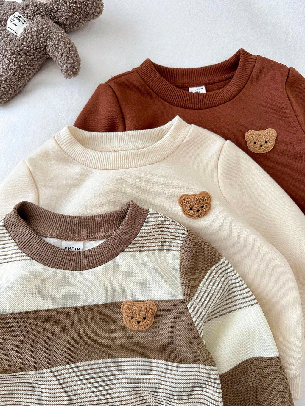 LMoss Kids Ensemble 6 pièces de survêtement et pantalon rayés marron pour bébé garçon
