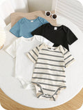 Cozy Pixies 5pcs/Set Infant Baby Boy Color Romper  Multicolor