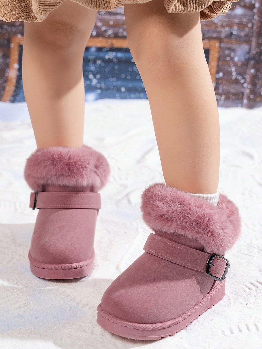 Soft Sole Plush Lined Snow Boots - Pink