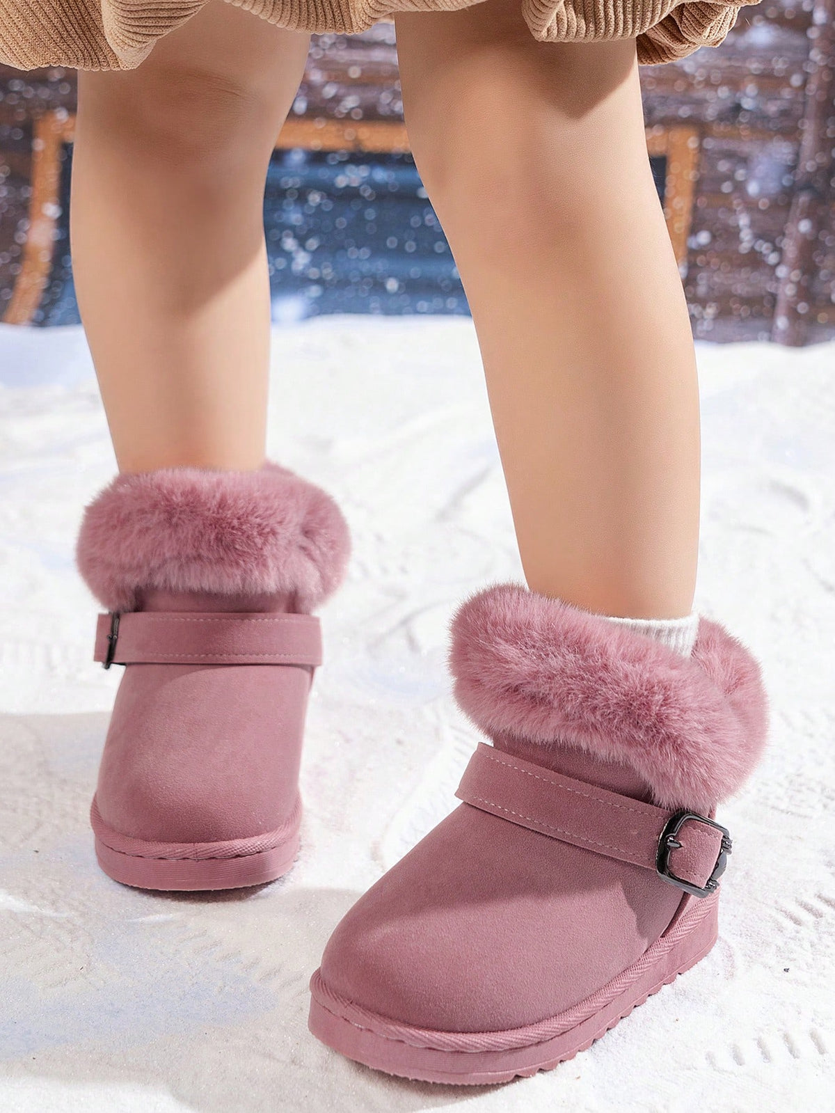 Soft Sole Plush Lined Snow Boots - Pink