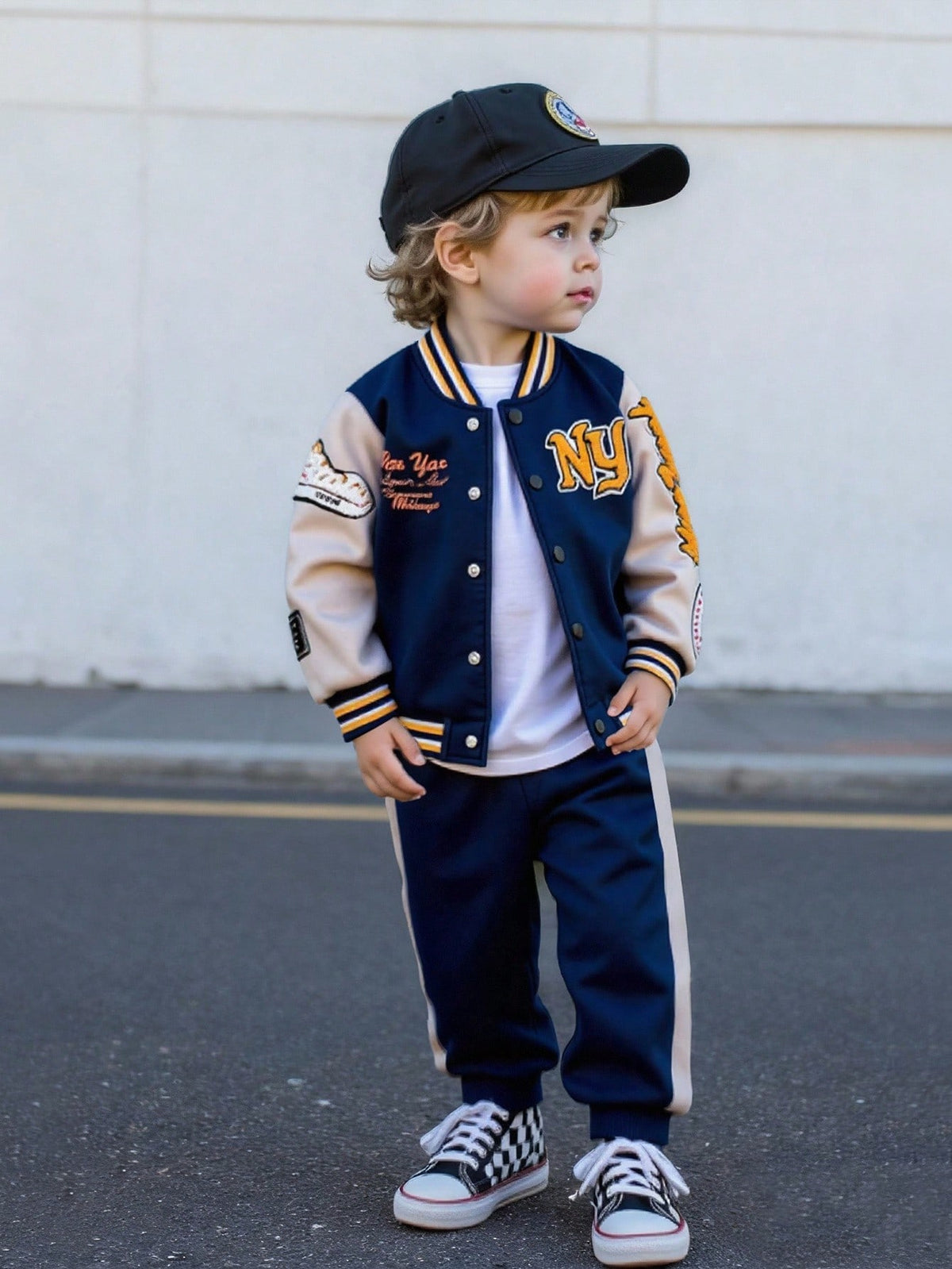 Bambinoo x Playful Pals Boys' Collegiate Baseball Jacket & Pants Set