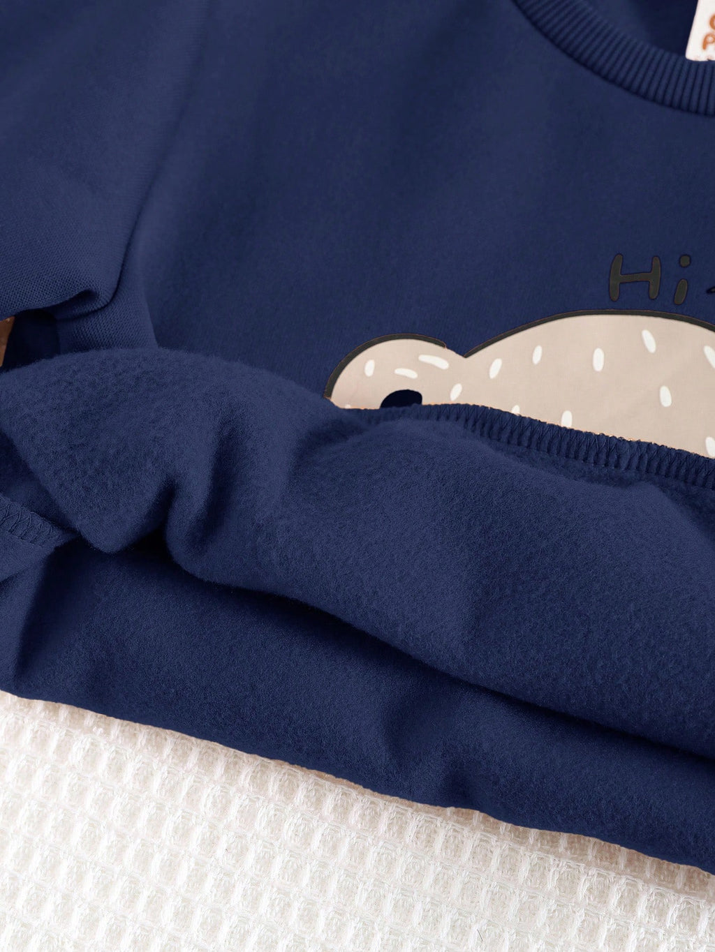 Cozy Pixies Baby Boy Navy Blue Bear Thermal Set Navy Blue