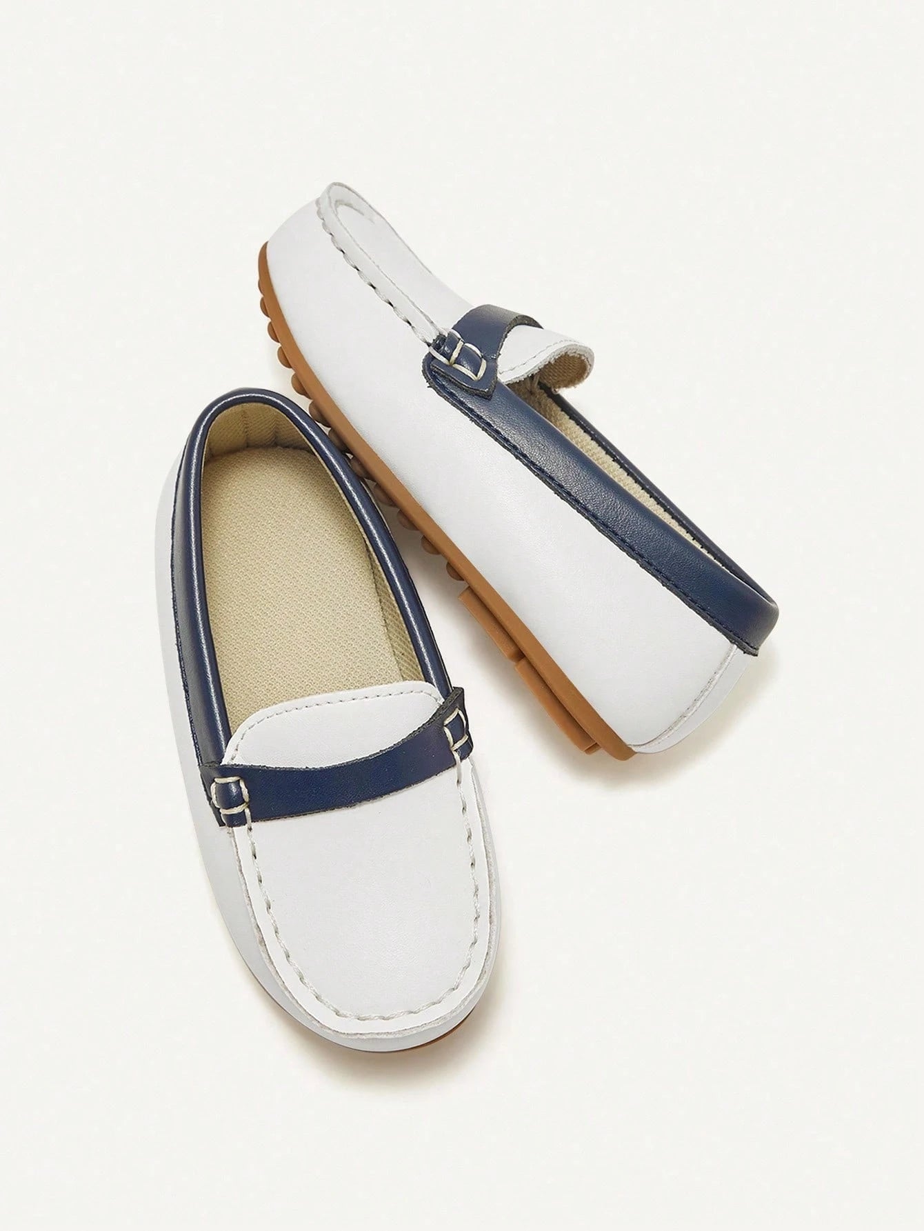 Cozy Pixies Infant White & Blue Contrast Cute College-Style White