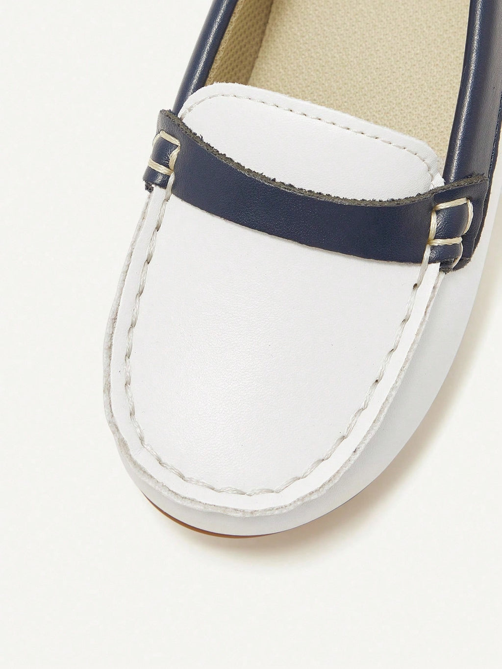 Cozy Pixies Infant White & Blue Contrast Cute College-Style White