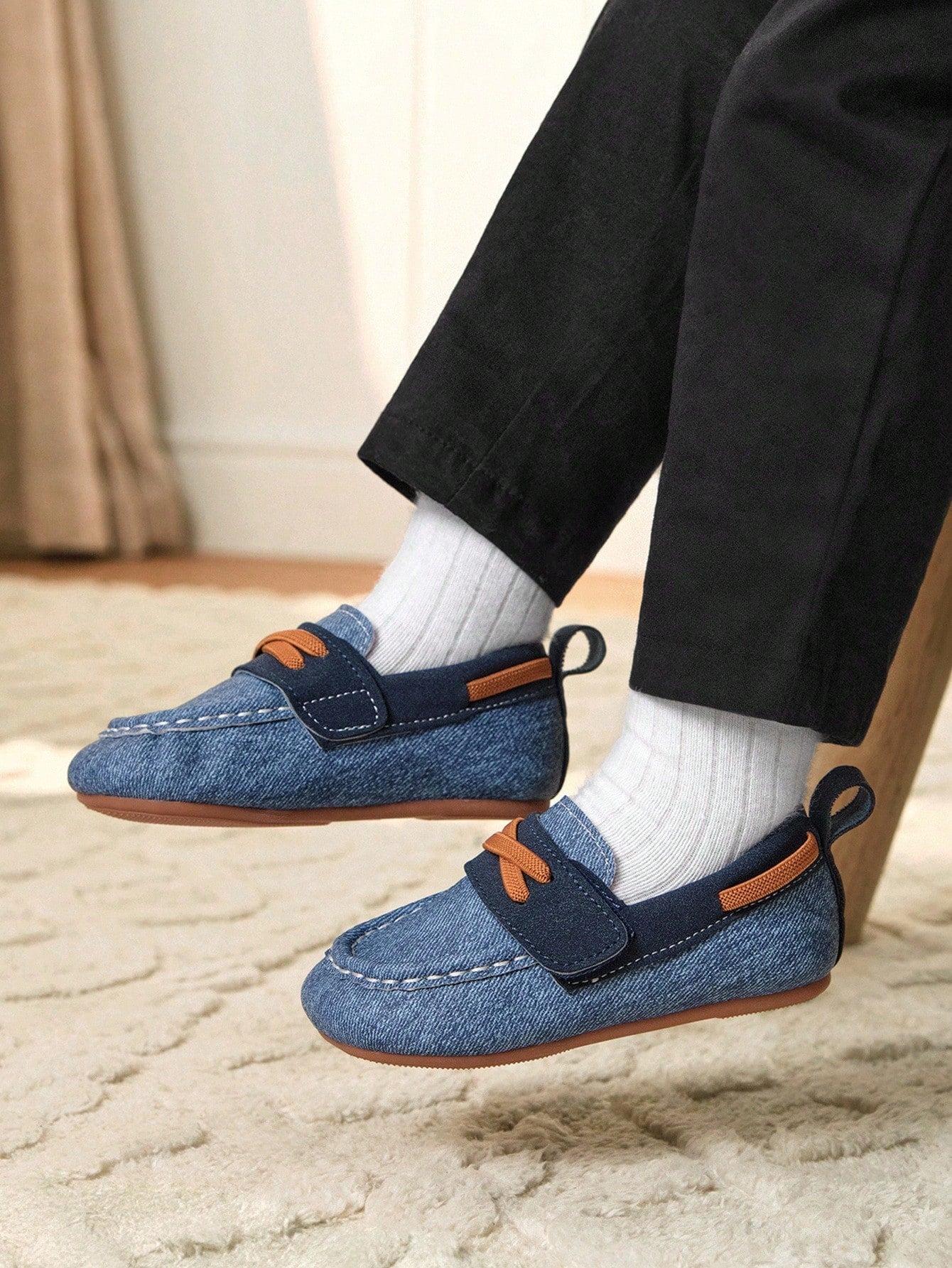 Cozy Pixies Kids' Plaid Lace-Up Canvas Slip-On Sneakers for Boys Blue