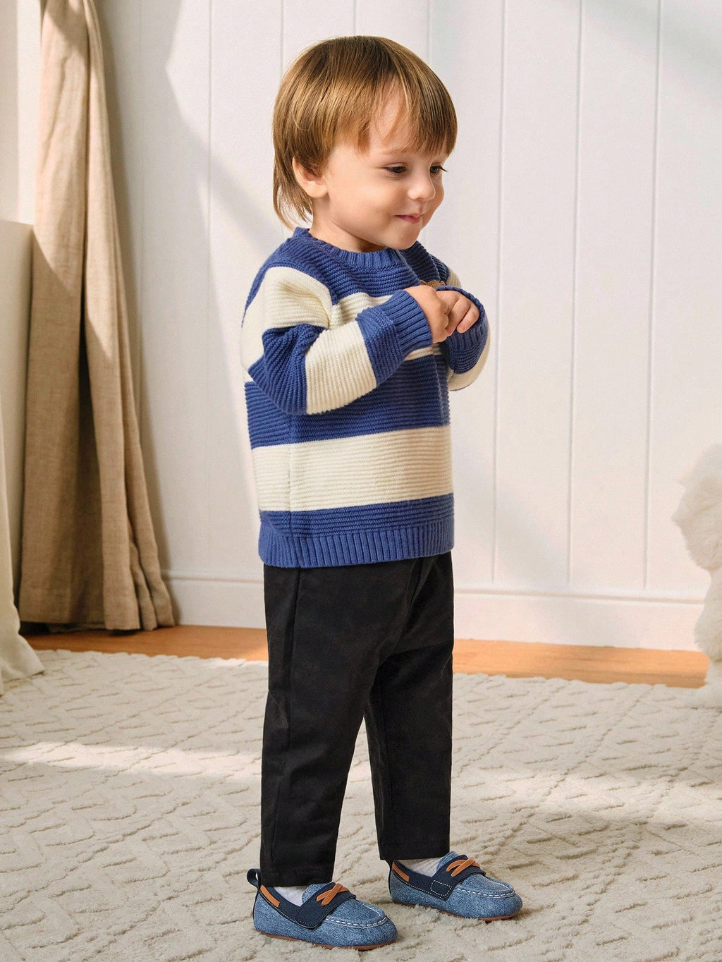 Cozy Pixies Kids' Plaid Lace-Up Canvas Slip-On Sneakers for Boys Blue