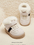 Cozy Pixies Kids' Beige Warm Plush-Lined Winter Shoes for Daily Wear Beige