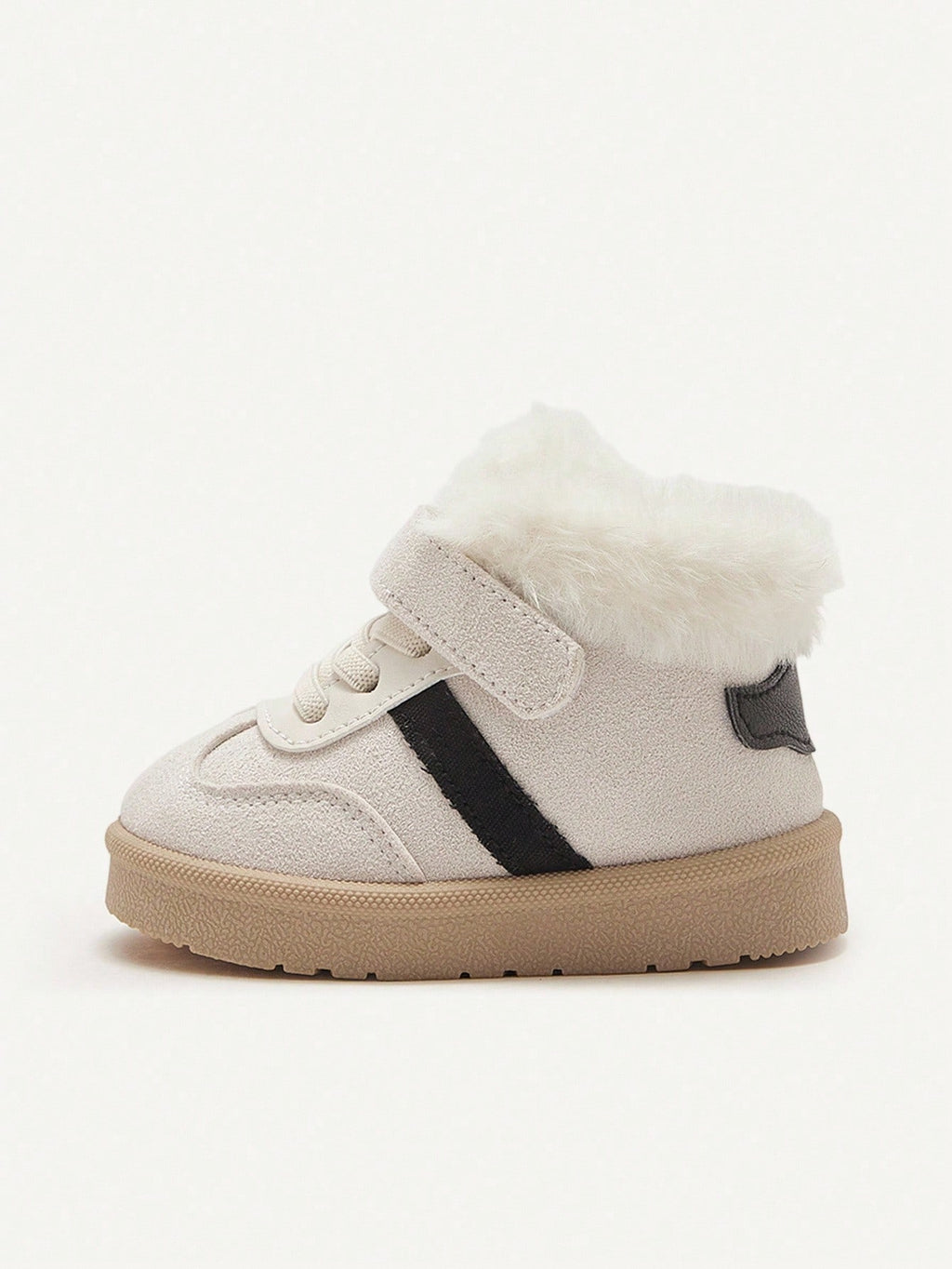 Cozy Pixies Kids' Beige Warm Plush-Lined Winter Shoes for Daily Wear Beige