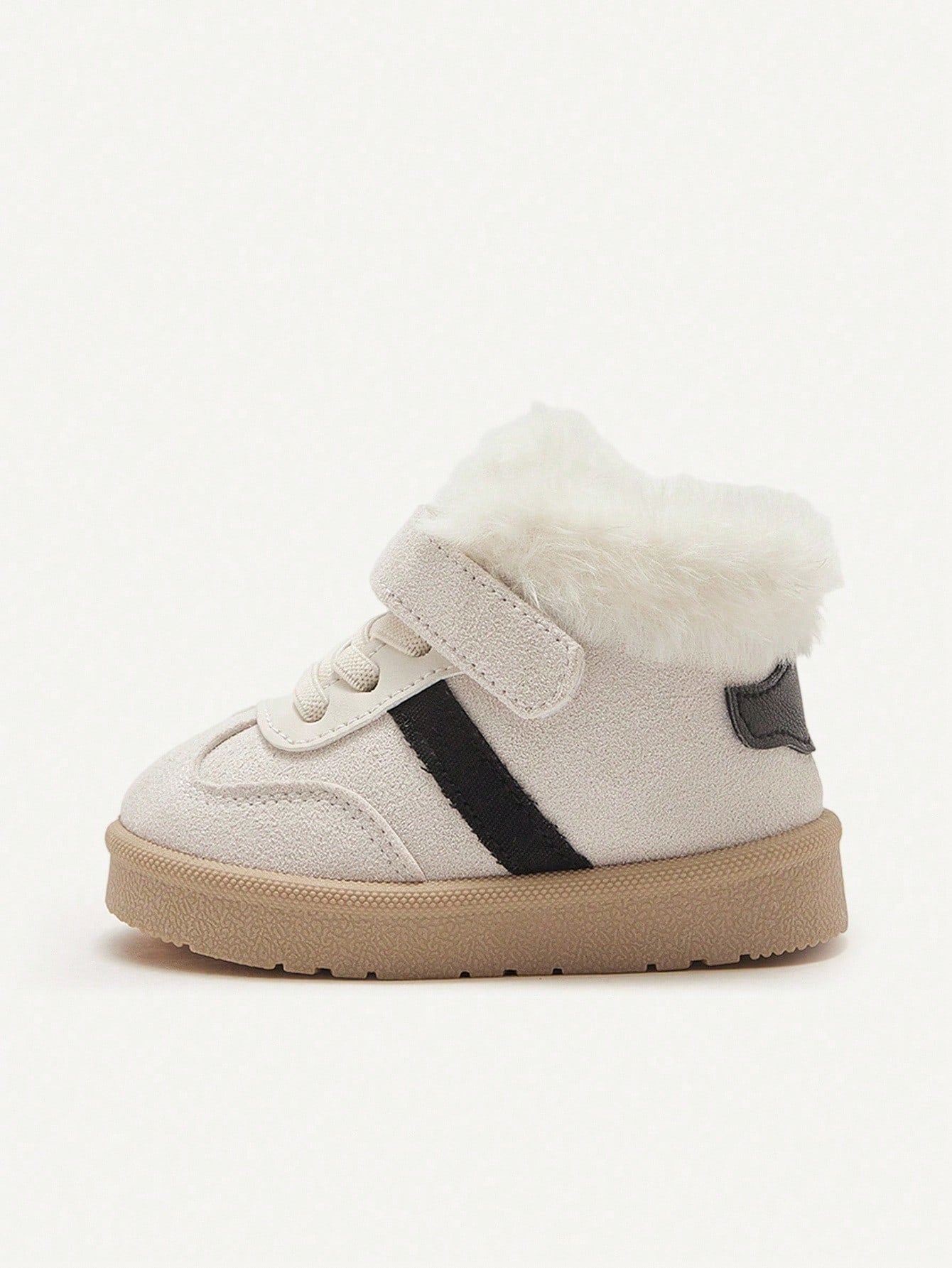 Cozy Pixies Kids' Beige Warm Plush-Lined Winter Shoes for Daily Wear Beige