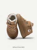 Cozy Pixies Boys/Girls Camel Color Warm Winter Shoes Casual Flat Shoes Daily Wear