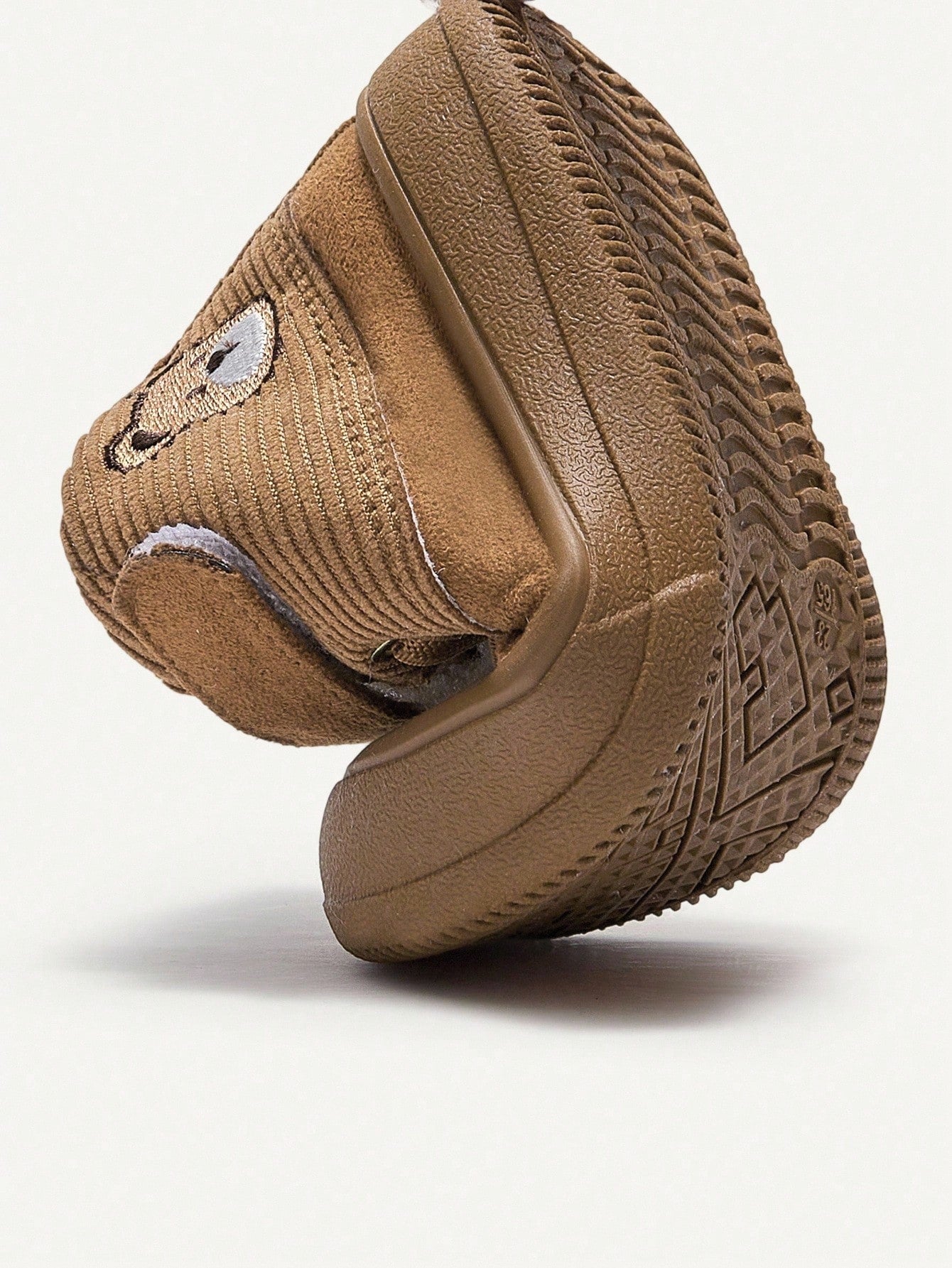 Cozy Pixies Baby Boys' Camel Cute Bear Plush-Lined Mid-Top Winter Shoes Camel
