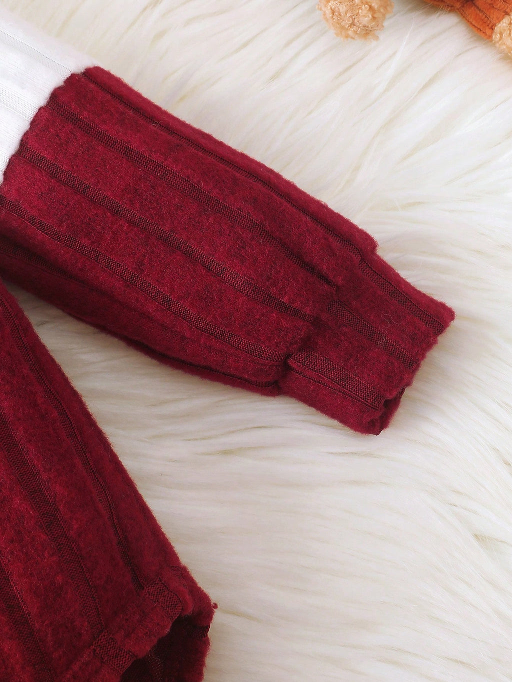 Baby Boy Burgundy Fleece Bear Top Pants Set