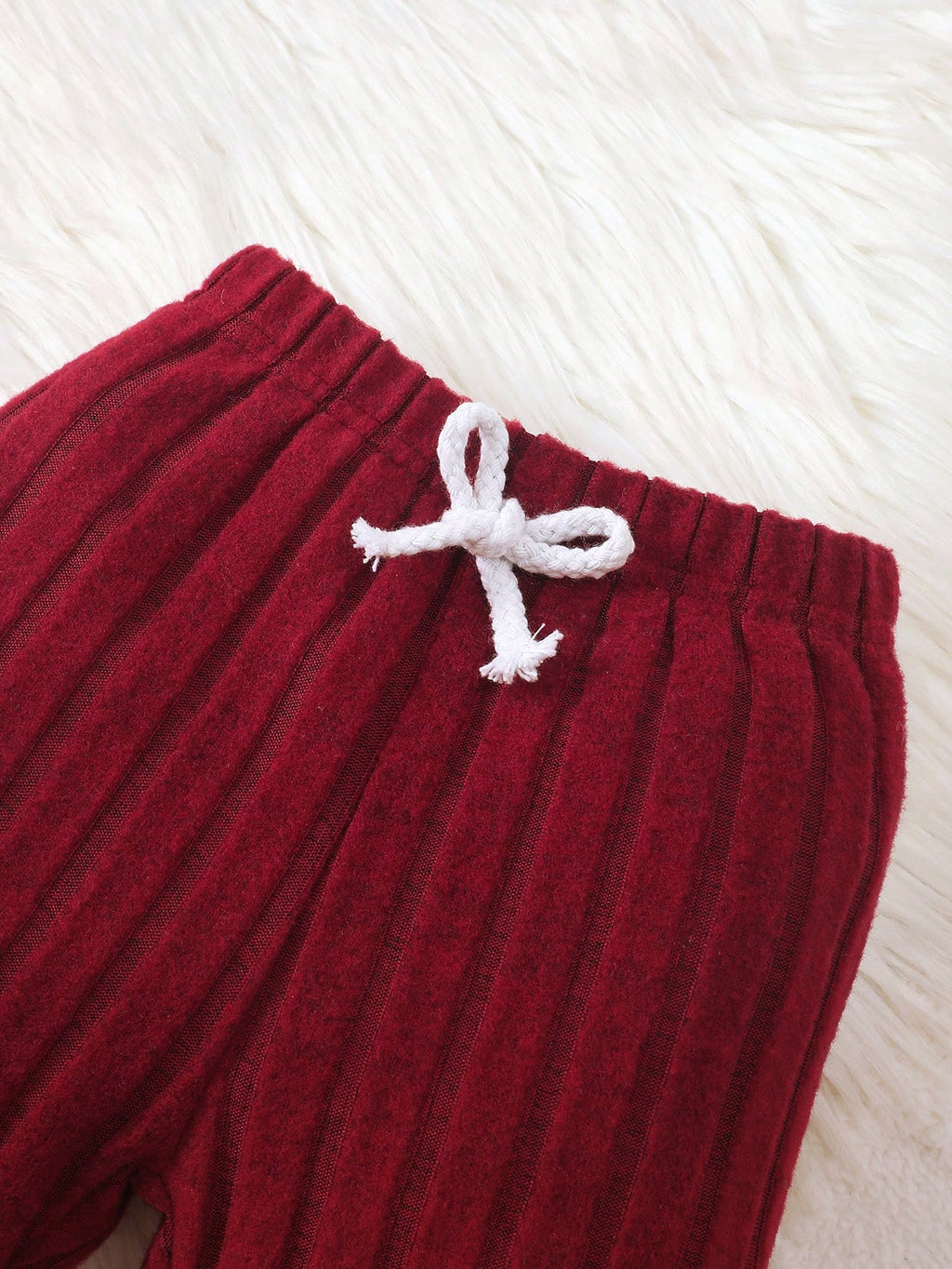 Baby Boy Burgundy Fleece Bear Top Pants Set