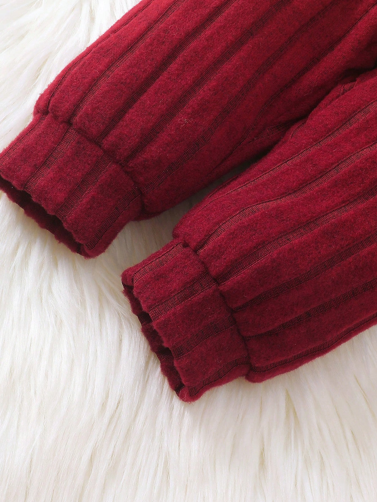 Baby Boy Burgundy Fleece Bear Top Pants Set