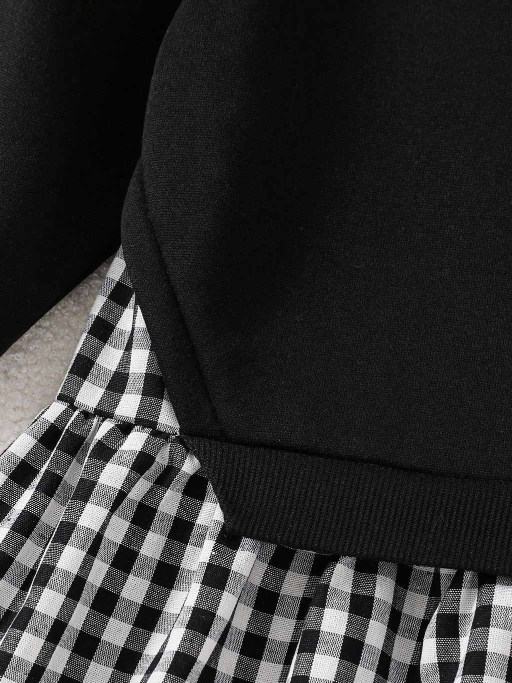 Young Girl Plaid Knit Long Sleeve Dress 2 Piece Set