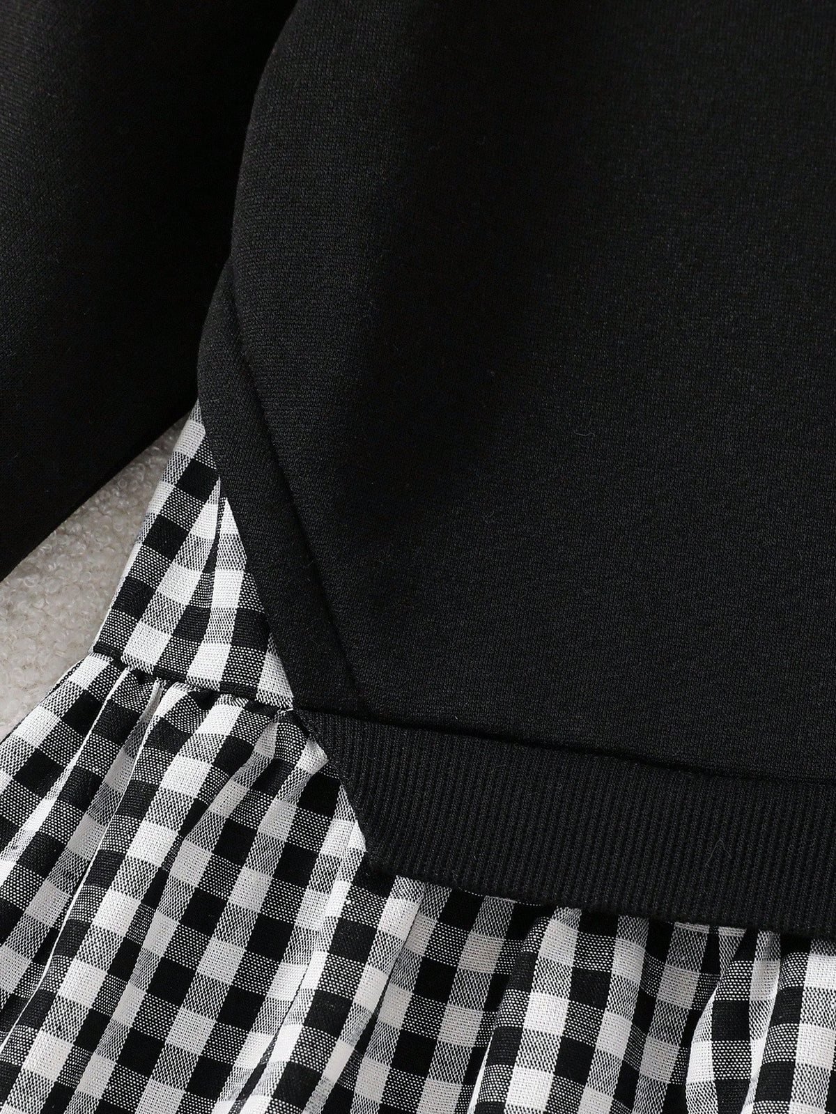 Young Girl Plaid Knit Long Sleeve Dress 2 Piece Set