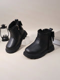 Girls' Fur Ball Zipper Ankle Boots