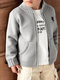 Cardigan Garçon Zippé Broderie Cheval