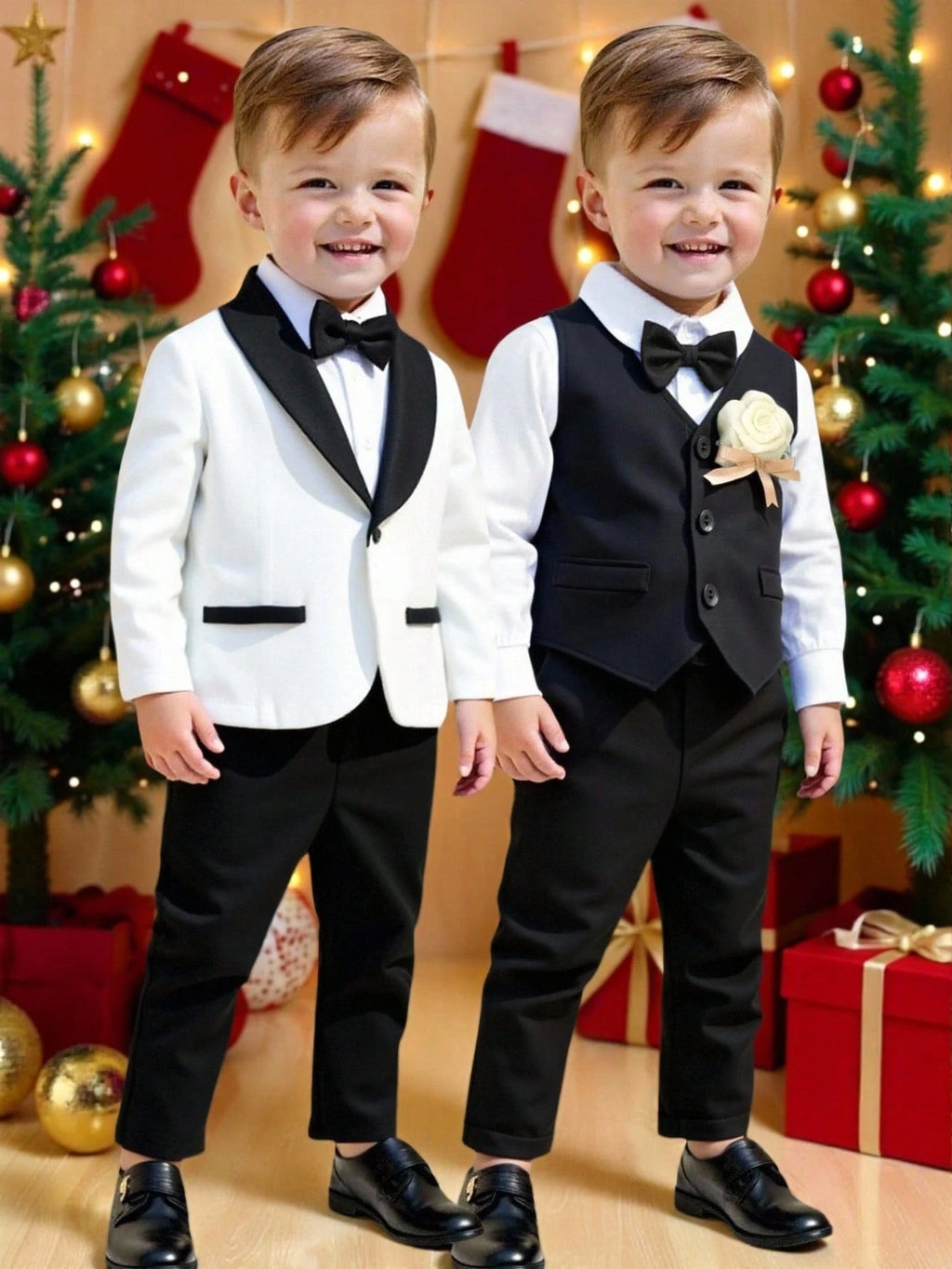 Baby Boy Colorblock Suit Jacket, Shirt & Pants Gentleman Set 3 pieces