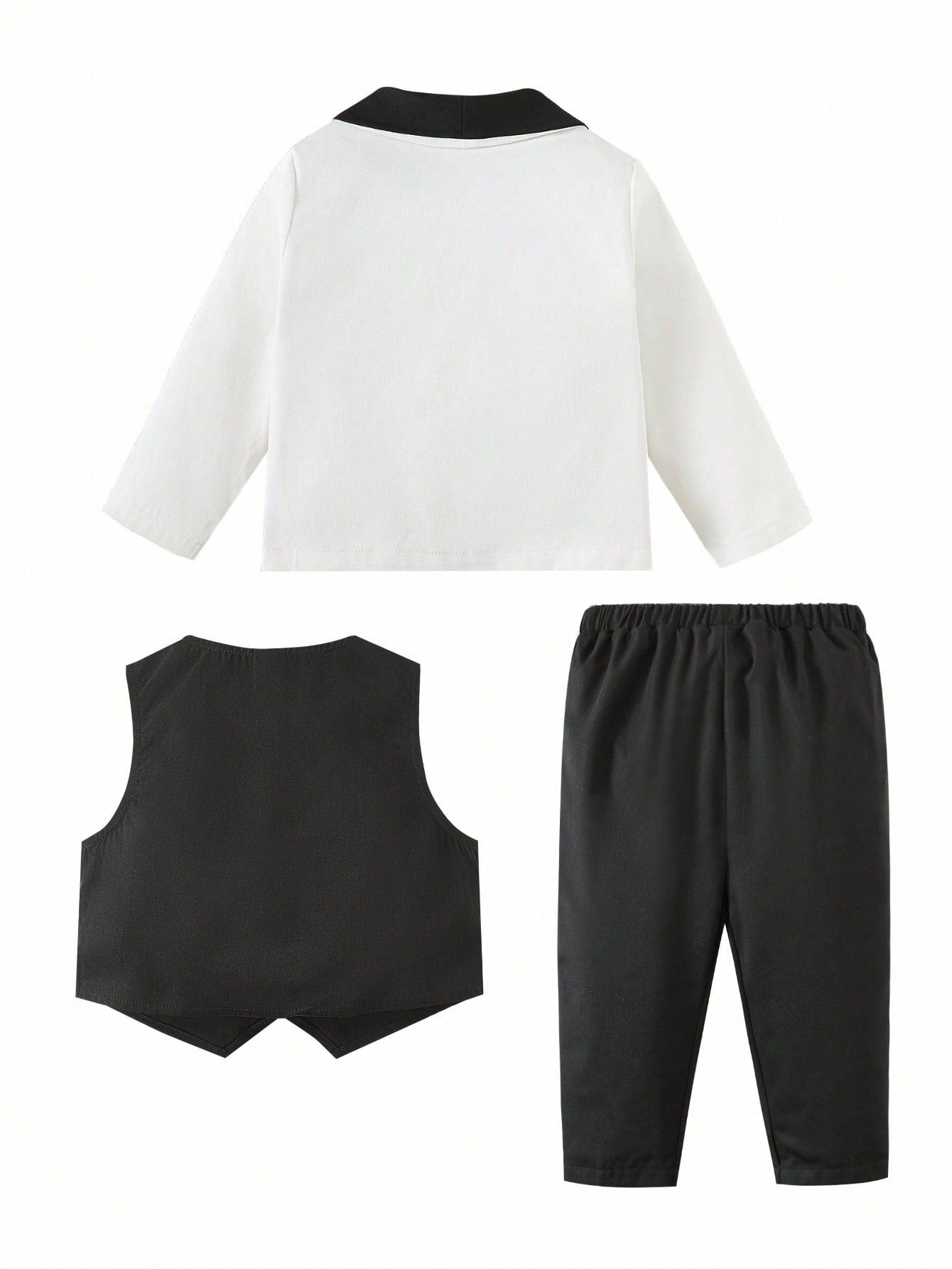 Baby Boy Colorblock Suit Jacket, Shirt & Pants Gentleman Set 3 pieces
