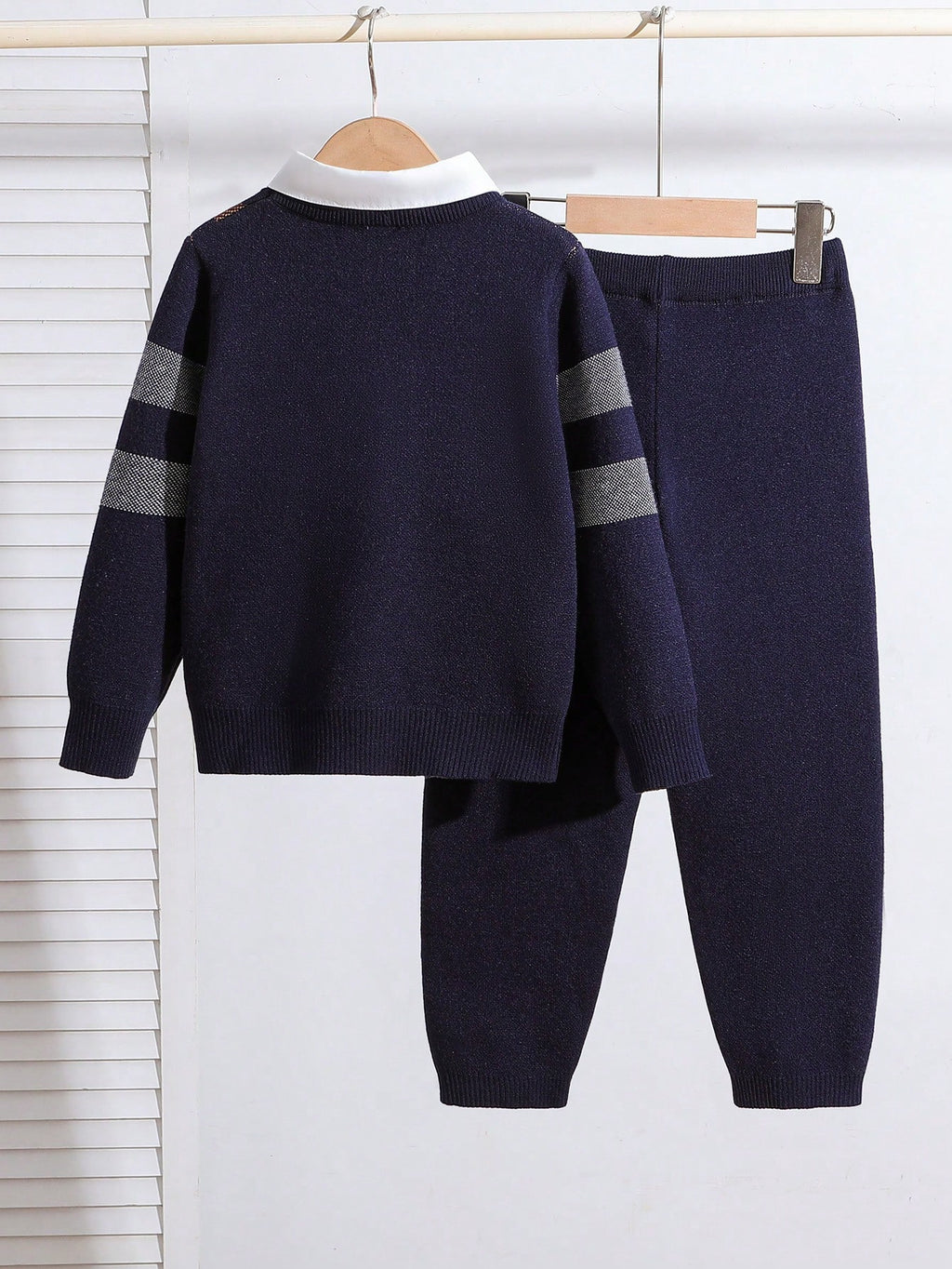 Bambinoo x Playful Pals Boys' British Plaid Knit Sweater & Pants Set
