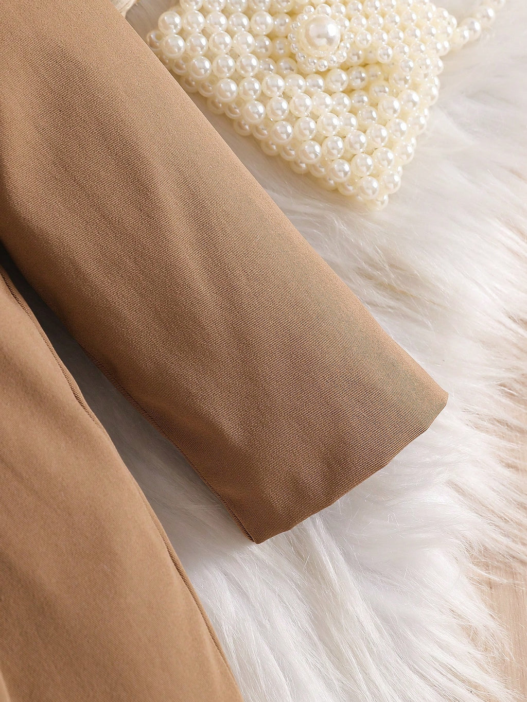 Baby Girl Faux Fur Collar Bow Trench Coat - Coffee Brown