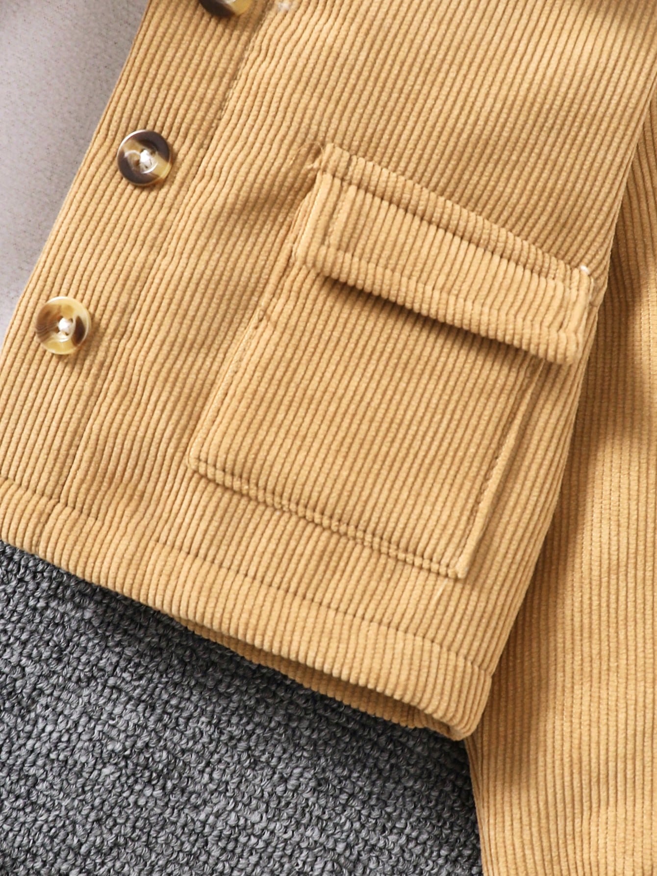 Veste Fille Velours Côtelé Col Fourrure