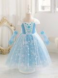Girl Snowflake Tulle Puffy Dress 3 Piece Set