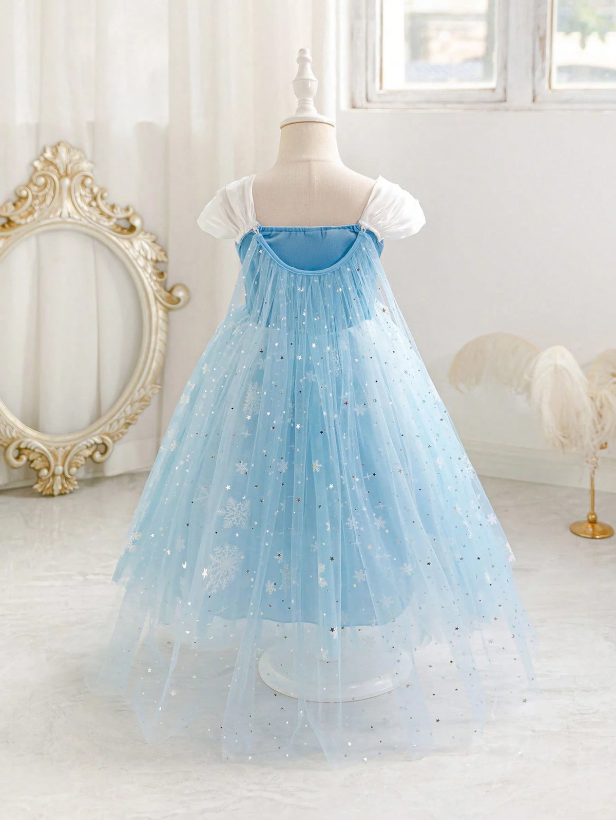 Girl Snowflake Tulle Puffy Dress 3 Piece Set
