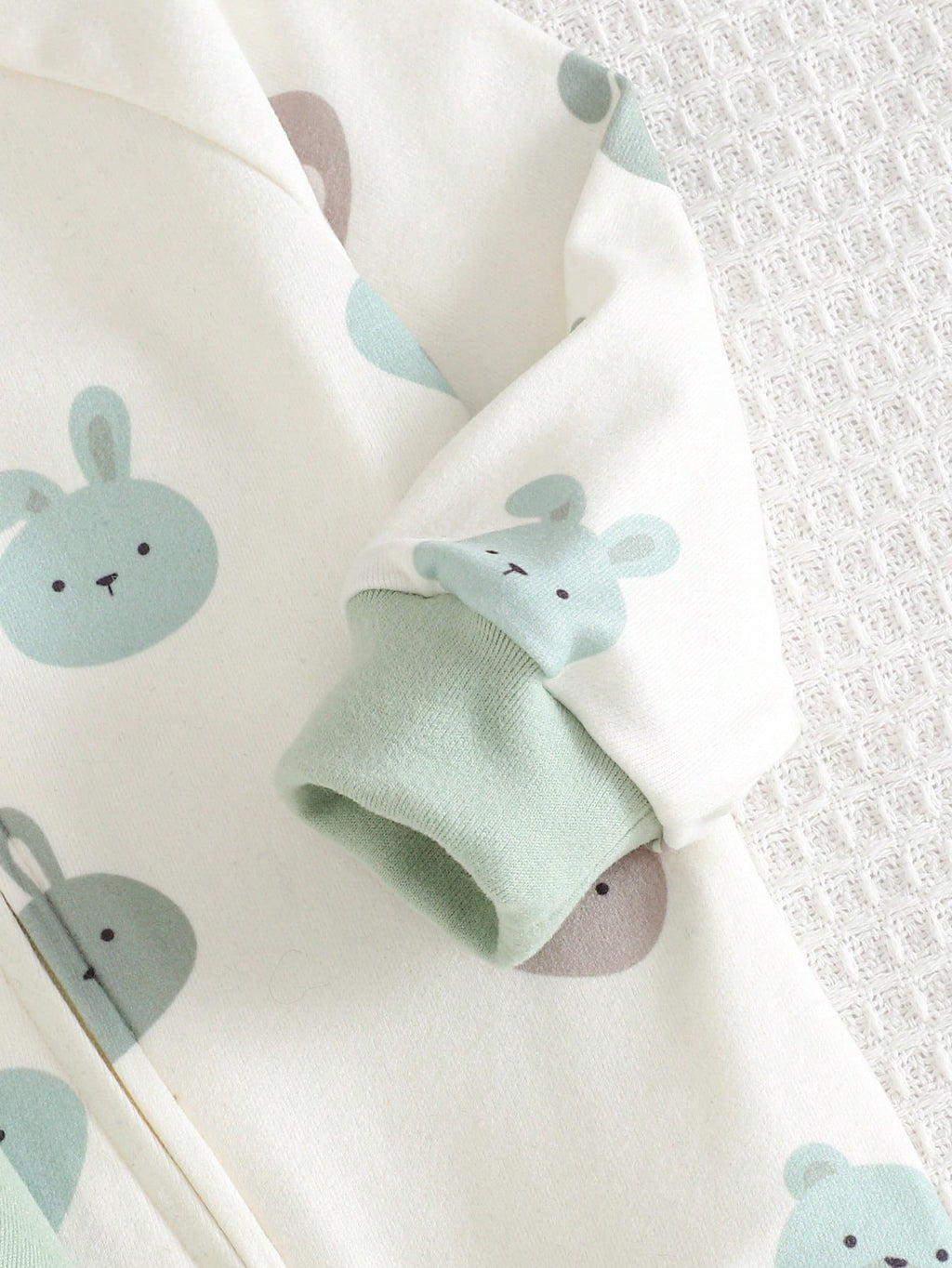 Ensemble grenouillère tricotée unisexe Cozy Pixies motif animal de dessin animé, vert