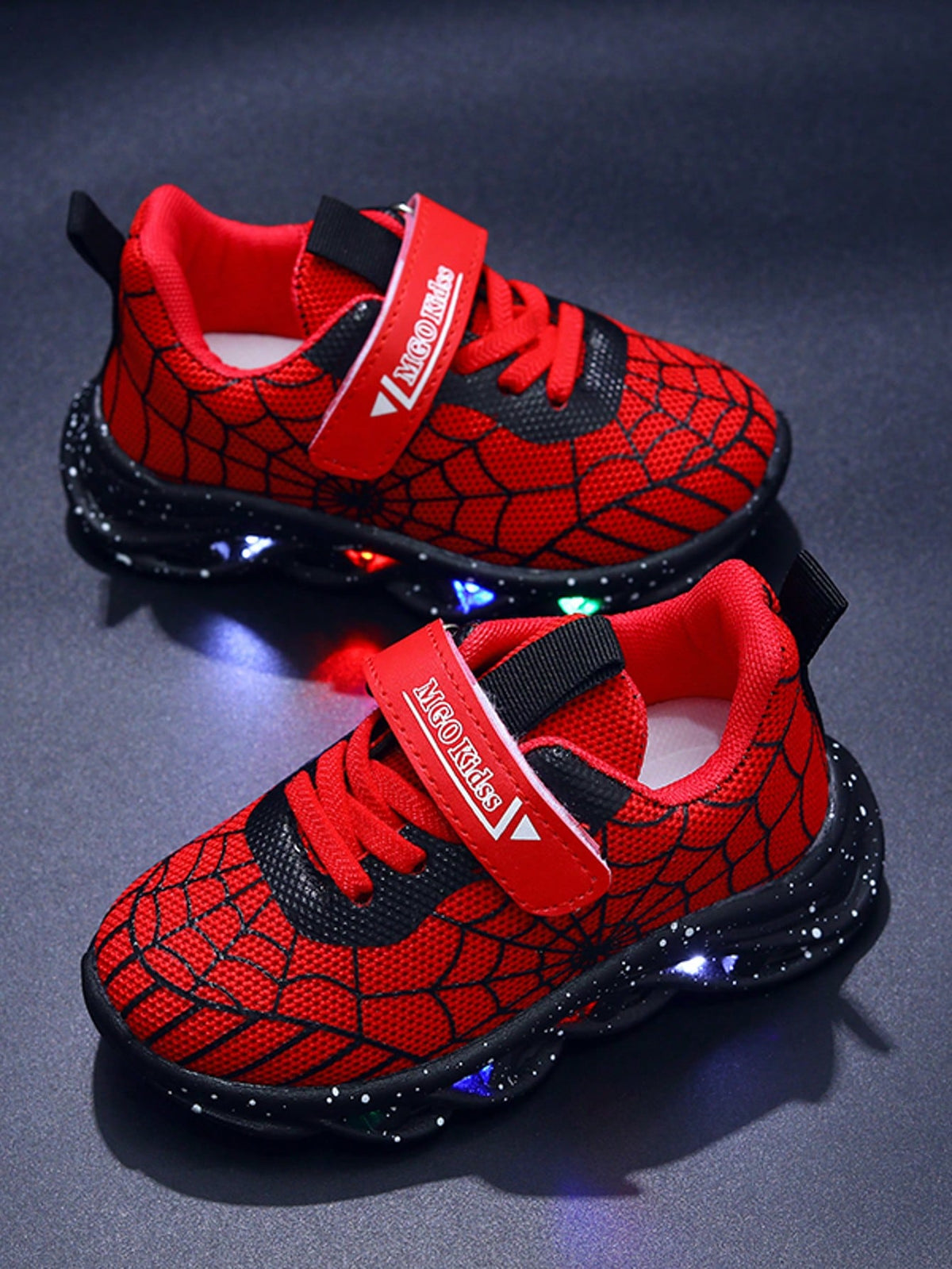 Bambinoo x MGO Playful Pals Boys' Spiderweb Light-Up Mesh Sneakers